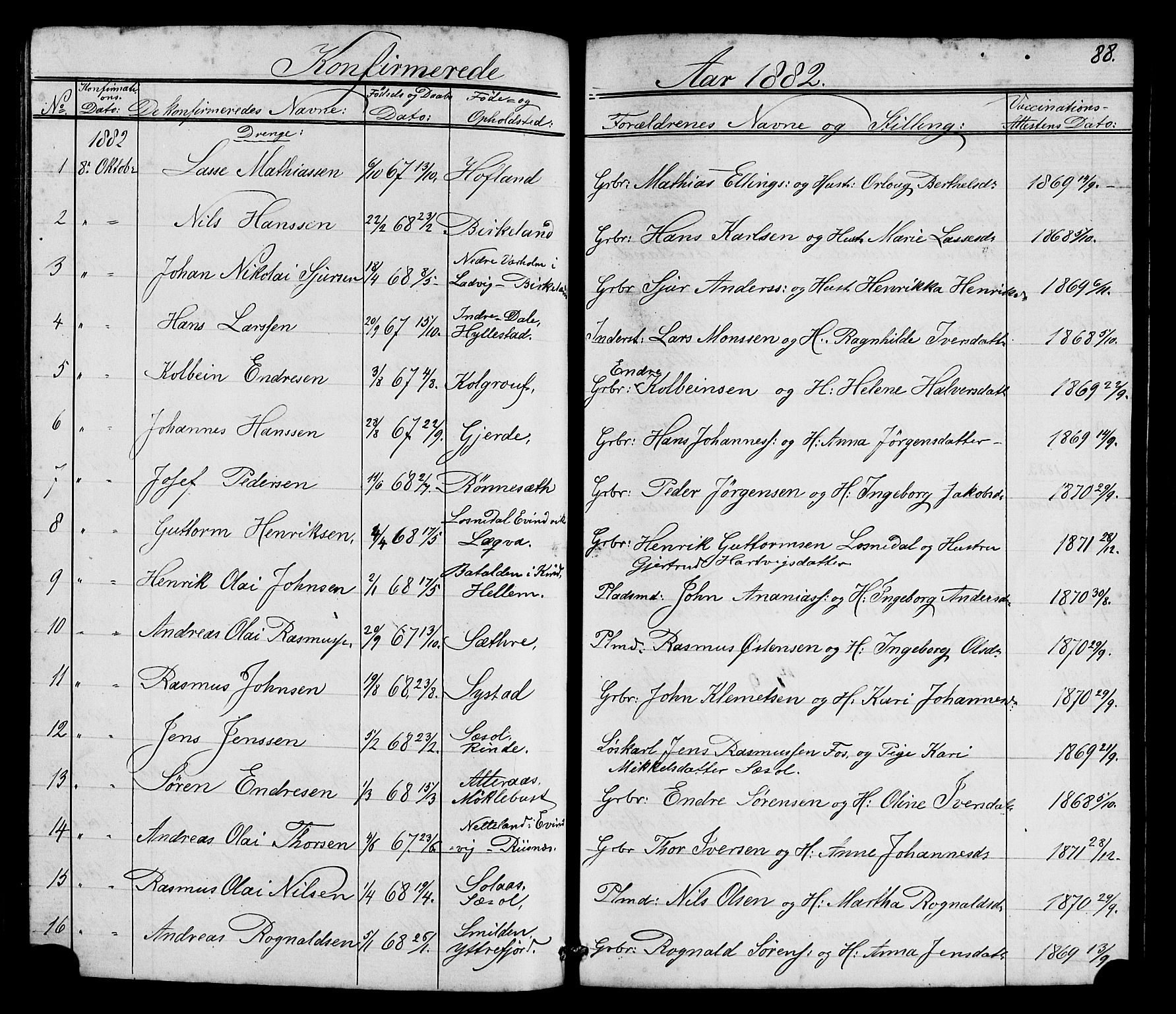 Hyllestad sokneprestembete, SAB/A-80401: Parish register (copy) no. A 2, 1876-1906, p. 88