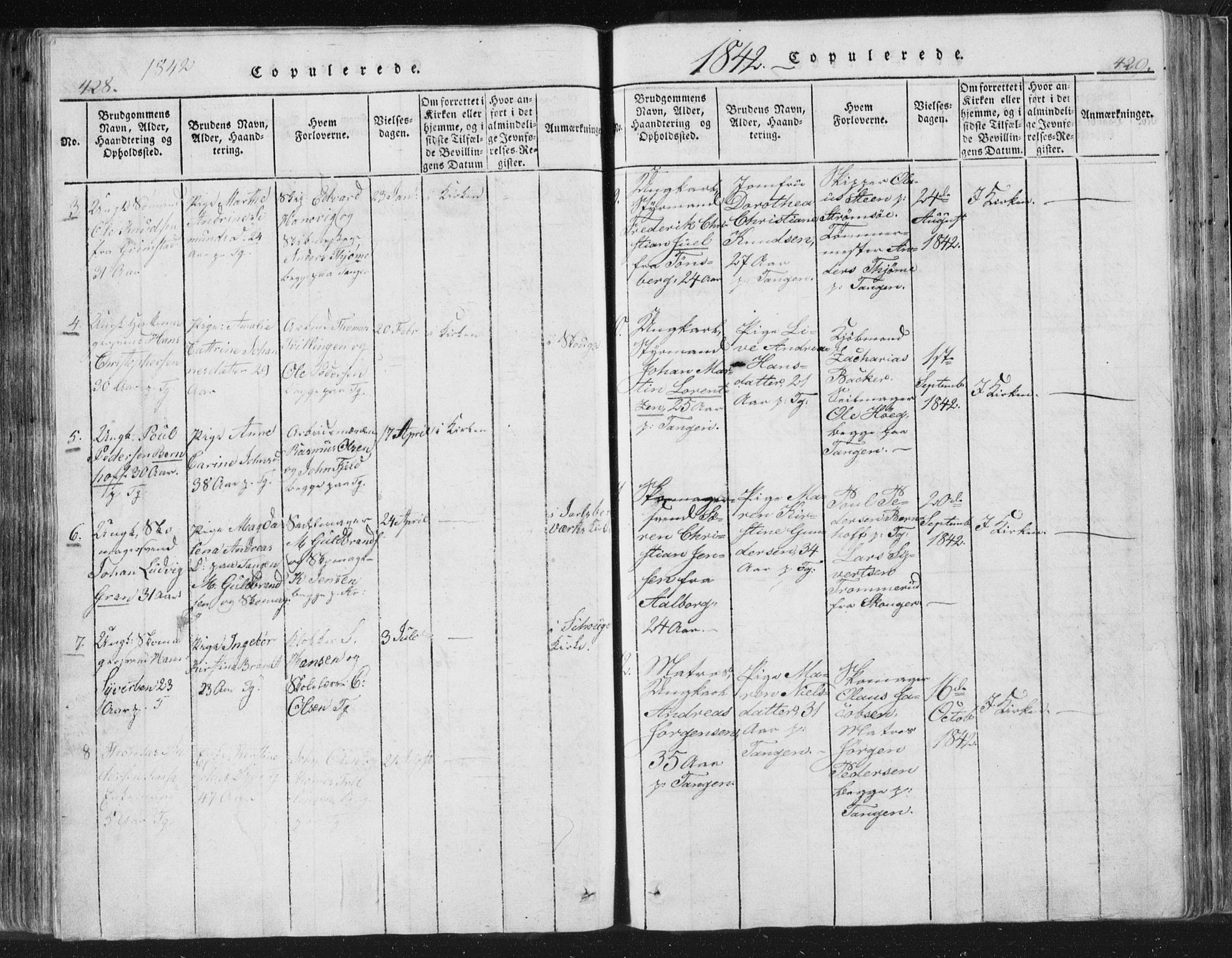 Strømsø kirkebøker, SAKO/A-246/F/Fb/L0004: Parish register (official) no. II 4, 1814-1843, p. 428-429