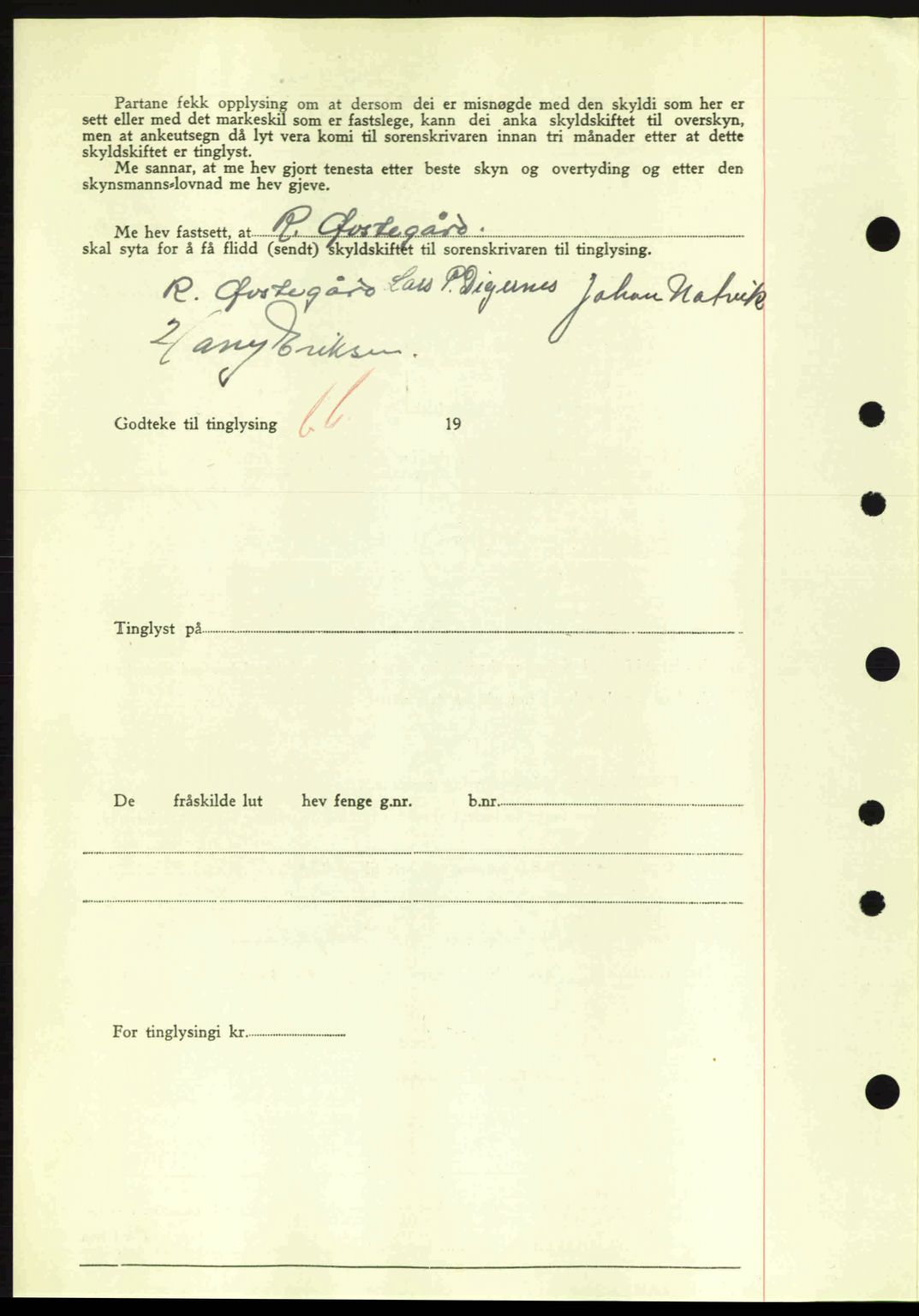 Nordre Sunnmøre sorenskriveri, SAT/A-0006/1/2/2C/2Ca: Mortgage book no. A11, 1941-1941, Diary no: : 1527/1941