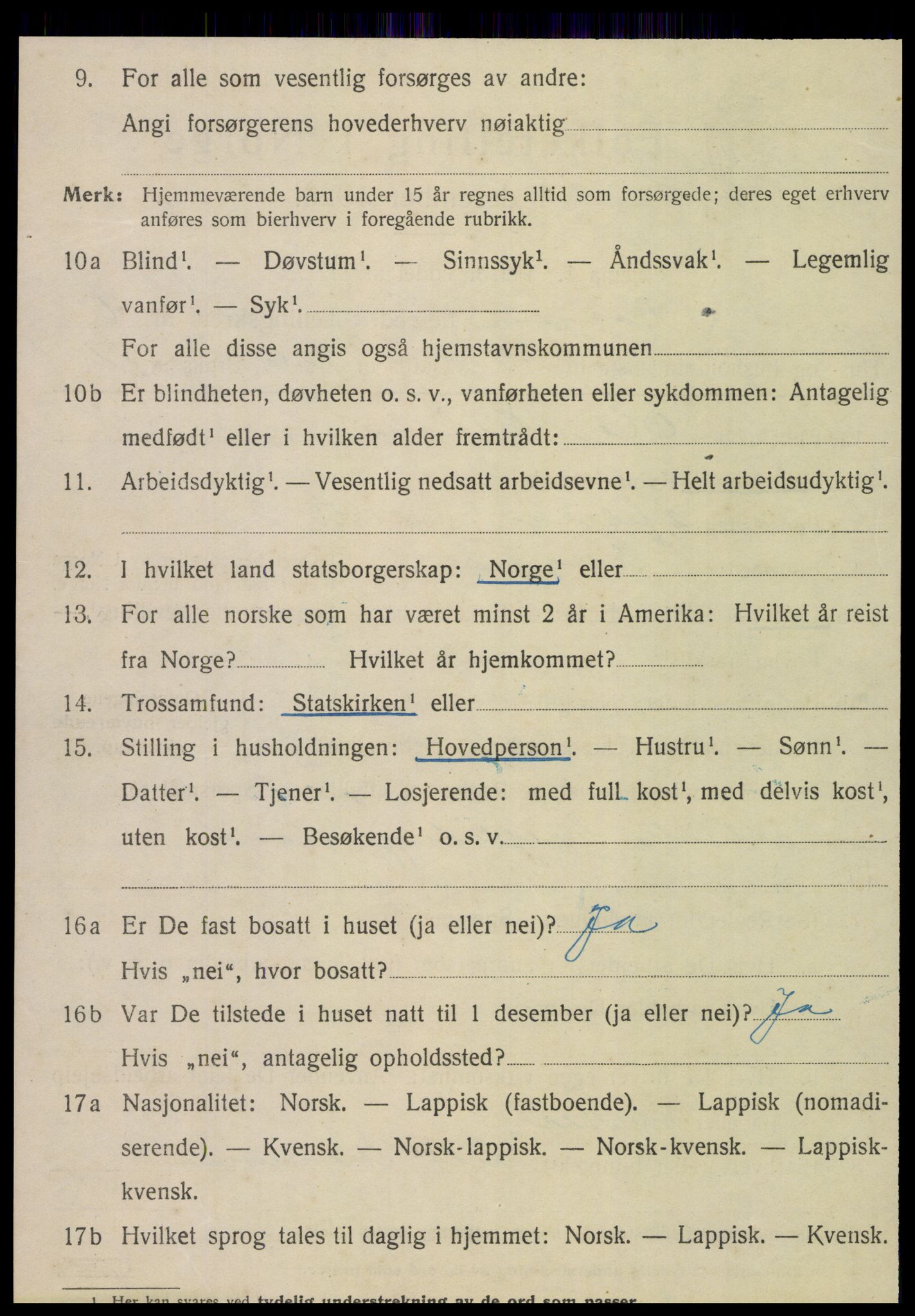 SAT, 1920 census for Korgen, 1920, p. 2781