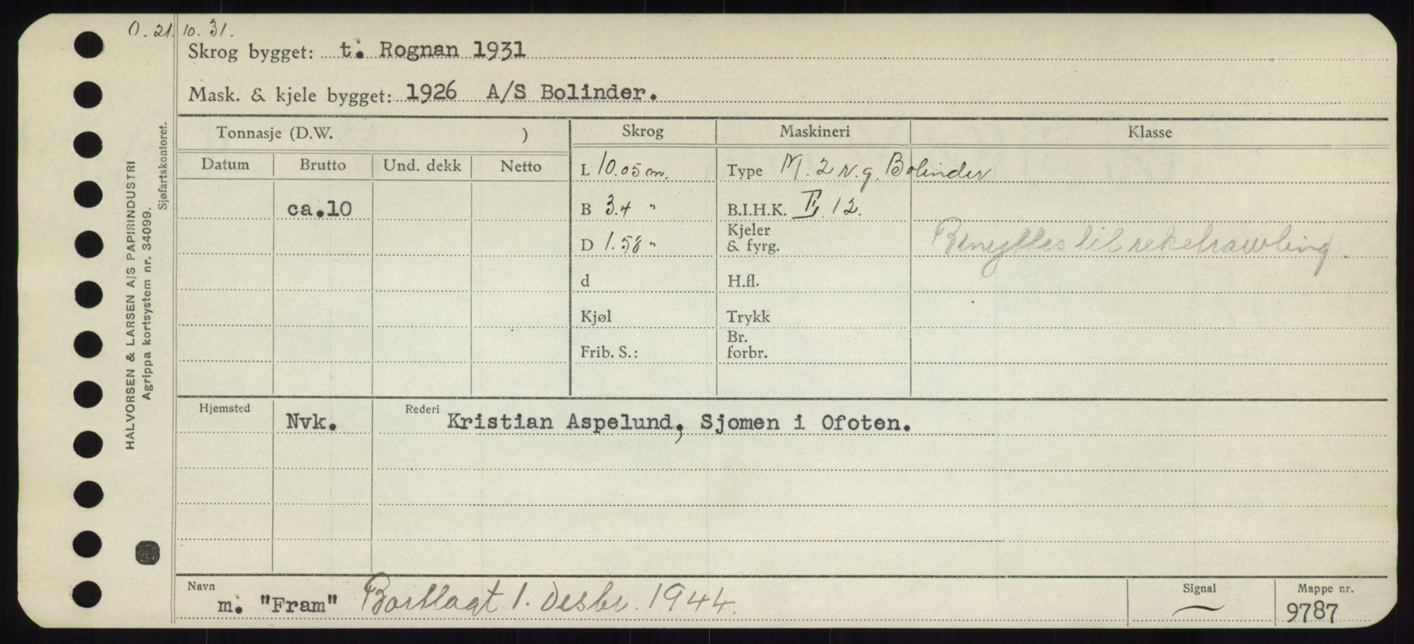 Sjøfartsdirektoratet med forløpere, Skipsmålingen, RA/S-1627/H/Hd/L0011: Fartøy, Fla-Får, p. 273