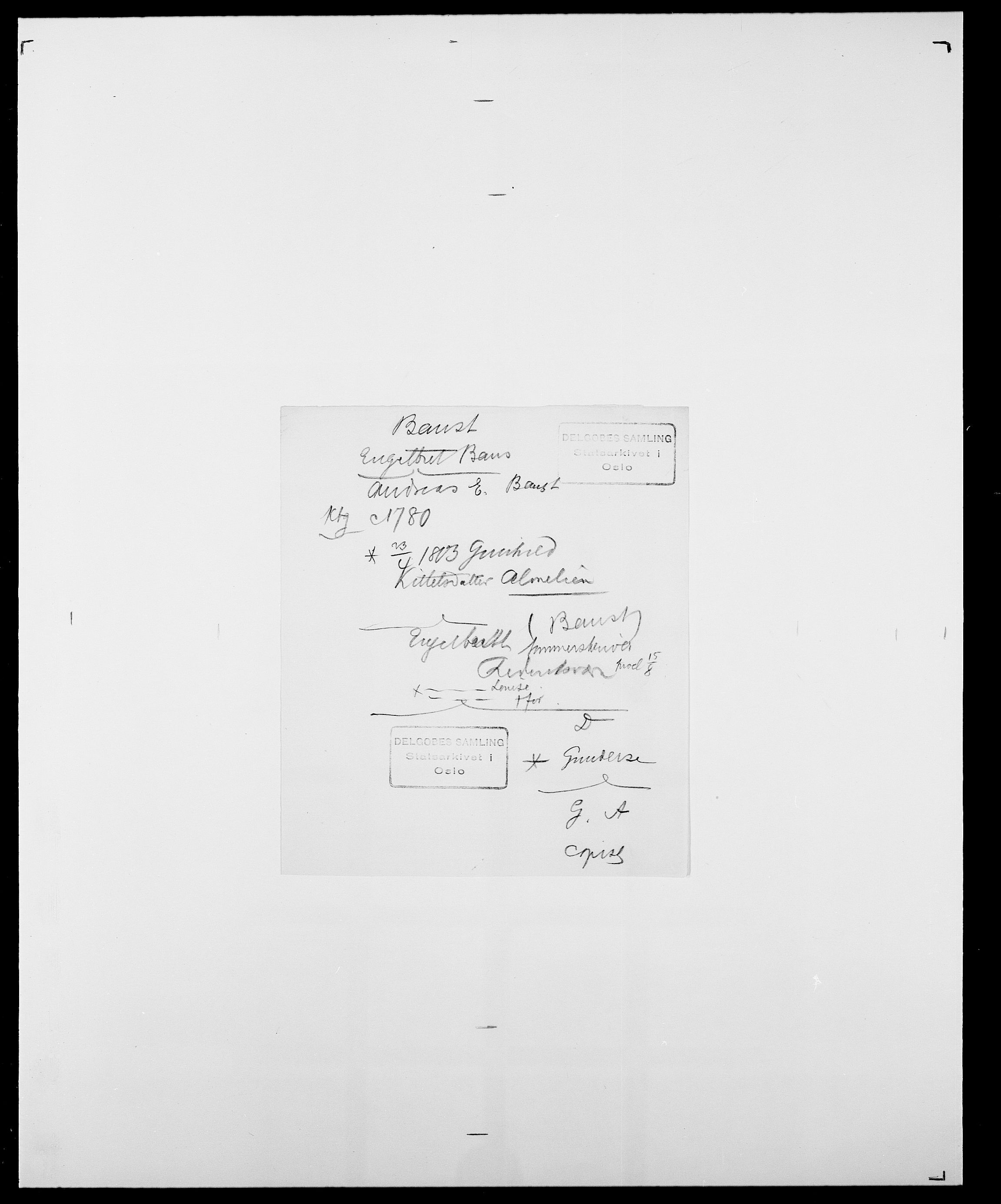 Delgobe, Charles Antoine - samling, AV/SAO-PAO-0038/D/Da/L0003: Barca - Bergen, p. 465