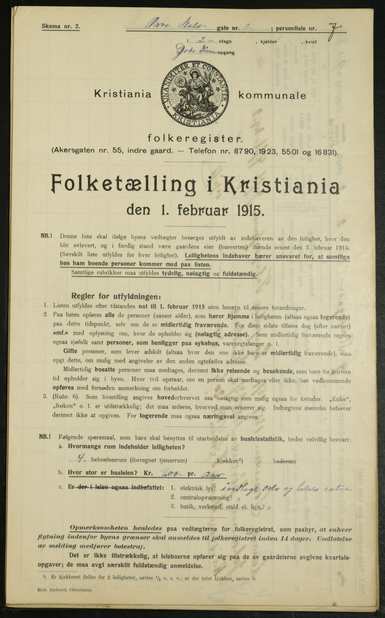 OBA, Municipal Census 1915 for Kristiania, 1915, p. 130484