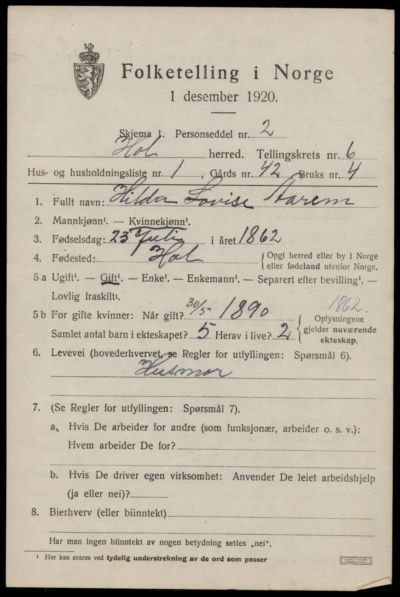 SAT, 1920 census for Hol, 1920, p. 4527