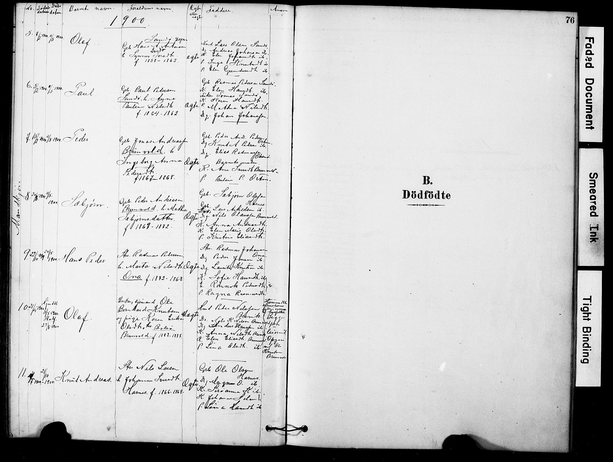 Ministerialprotokoller, klokkerbøker og fødselsregistre - Møre og Romsdal, SAT/A-1454/561/L0729: Parish register (official) no. 561A03, 1878-1900, p. 76