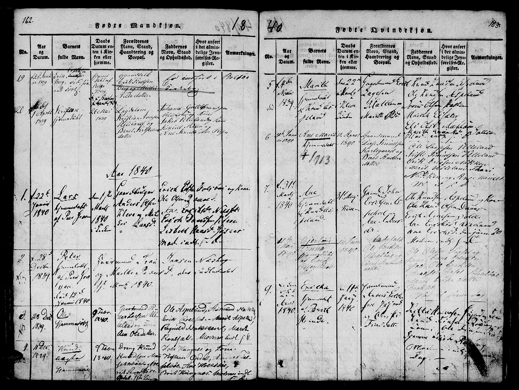 Ministerialprotokoller, klokkerbøker og fødselsregistre - Møre og Romsdal, SAT/A-1454/557/L0679: Parish register (official) no. 557A01, 1818-1843, p. 162-163