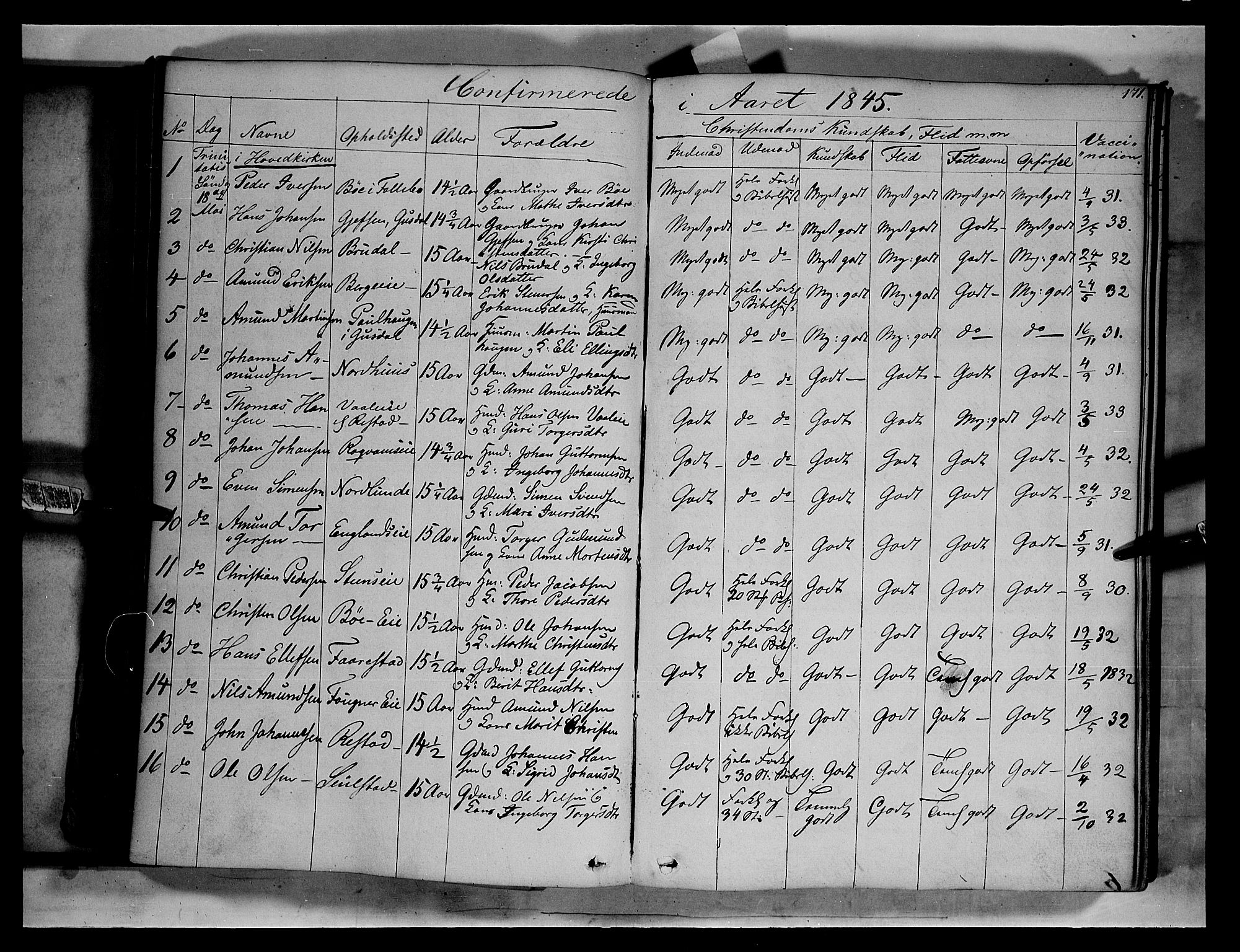 Gausdal prestekontor, SAH/PREST-090/H/Ha/Haa/L0007: Parish register (official) no. 7, 1840-1850, p. 171
