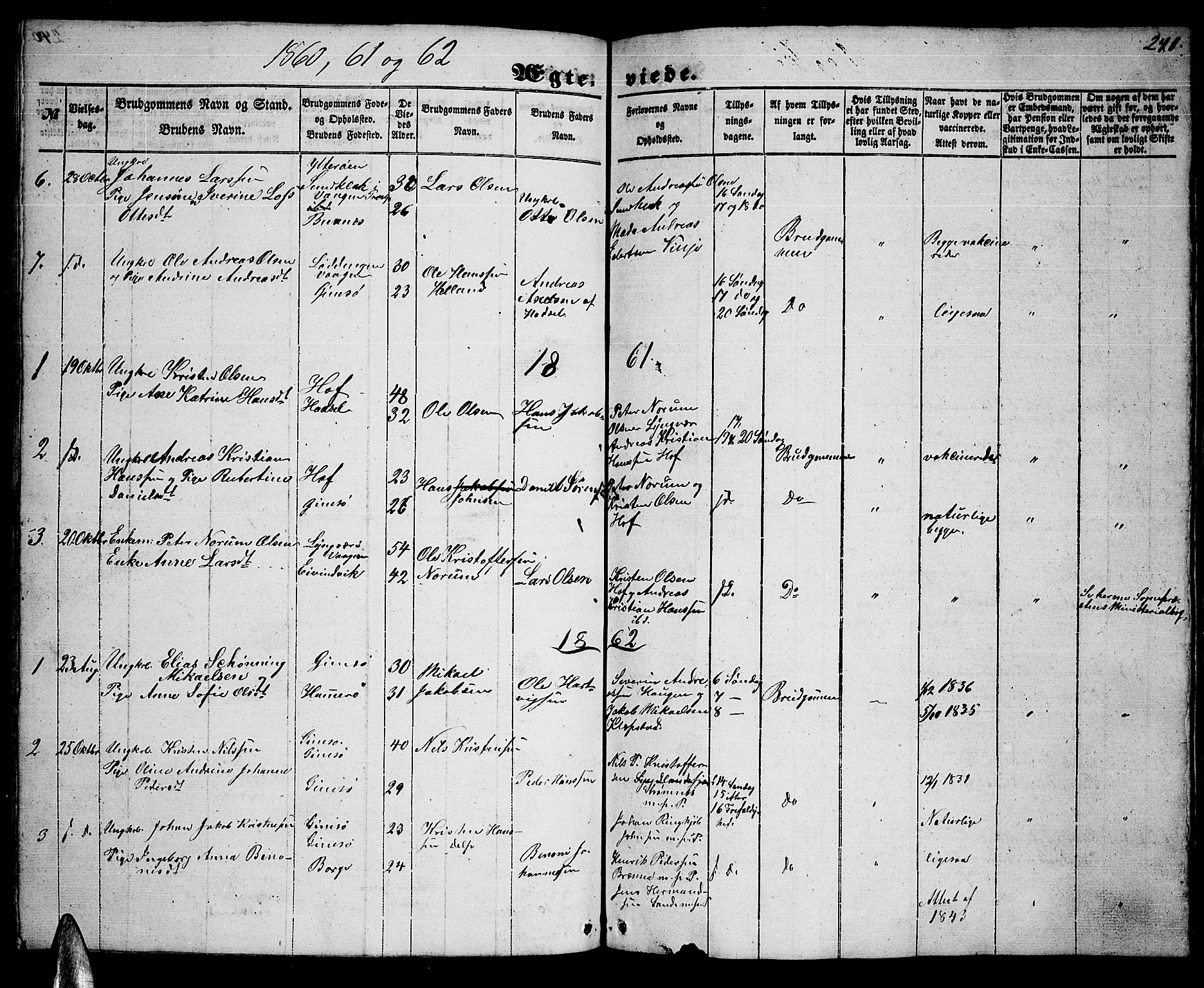 Ministerialprotokoller, klokkerbøker og fødselsregistre - Nordland, AV/SAT-A-1459/876/L1102: Parish register (copy) no. 876C01, 1852-1886, p. 241