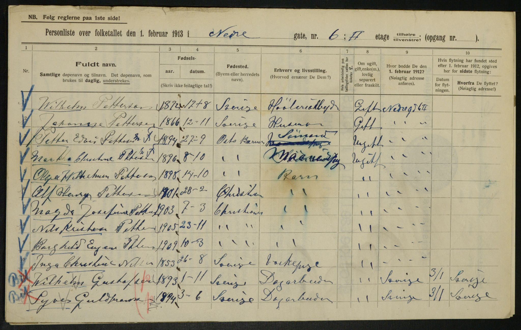 OBA, Municipal Census 1913 for Kristiania, 1913, p. 69131