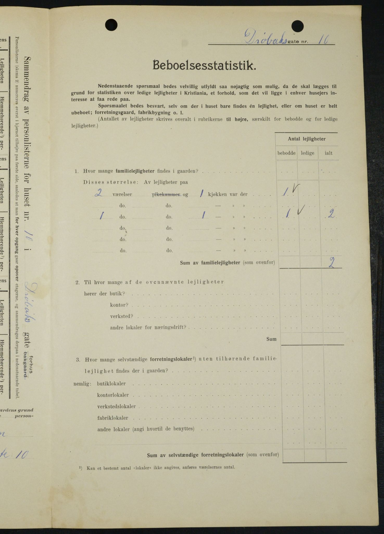 OBA, Municipal Census 1909 for Kristiania, 1909, p. 15879