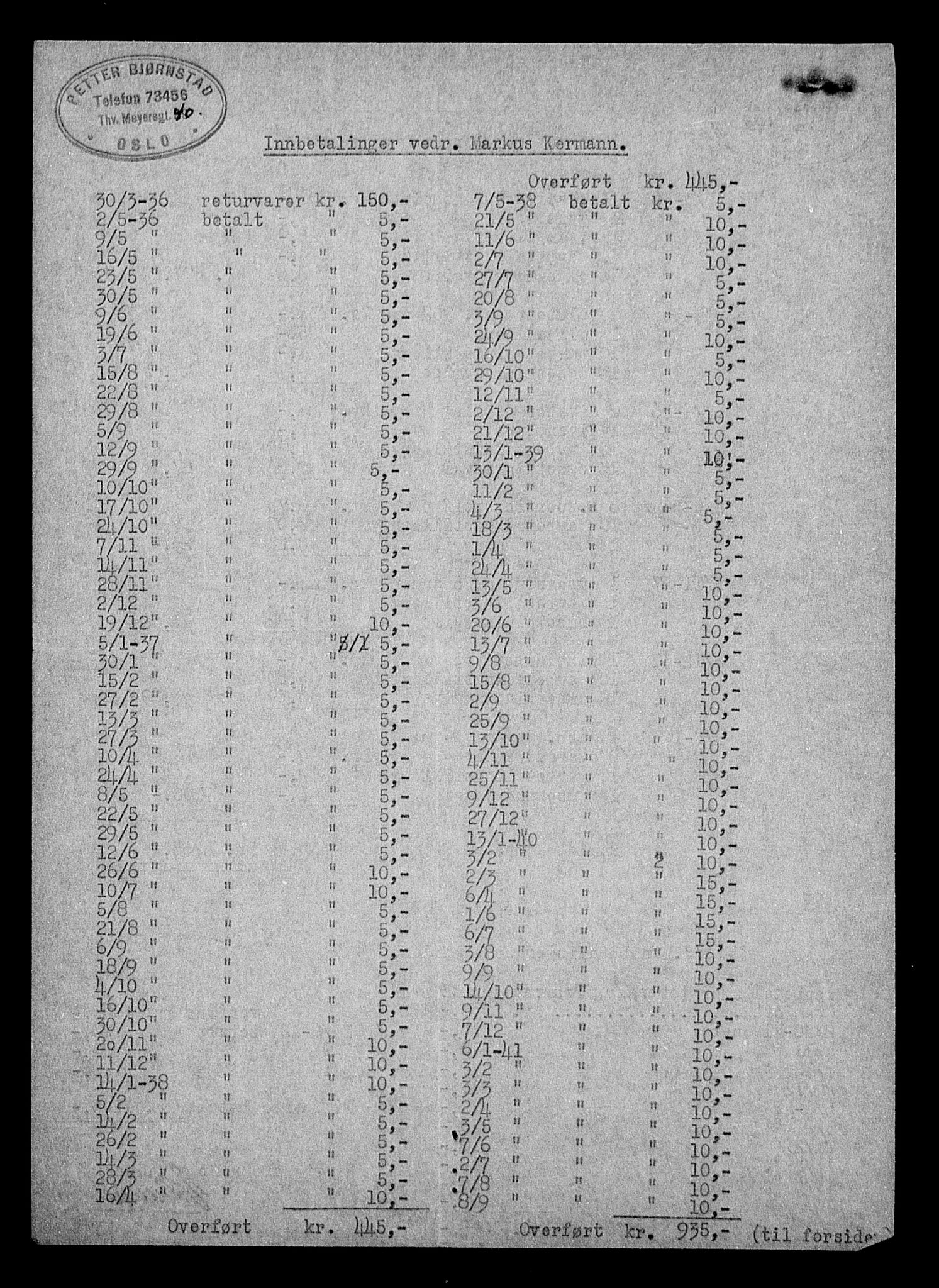 Justisdepartementet, Tilbakeføringskontoret for inndratte formuer, AV/RA-S-1564/H/Hc/Hcc/L0951: --, 1945-1947, p. 56