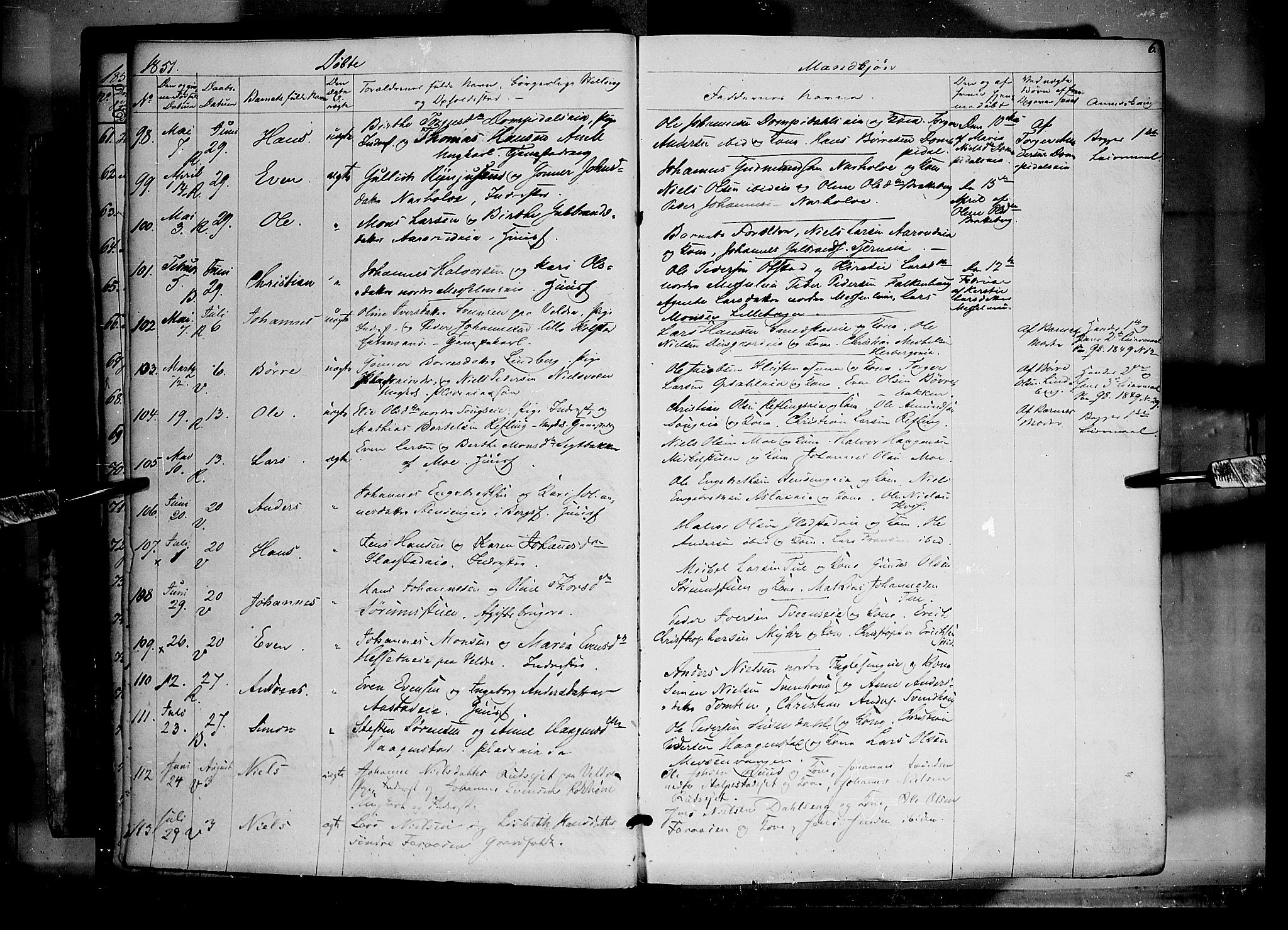 Ringsaker prestekontor, SAH/PREST-014/K/Ka/L0009: Parish register (official) no. 9, 1850-1860, p. 6