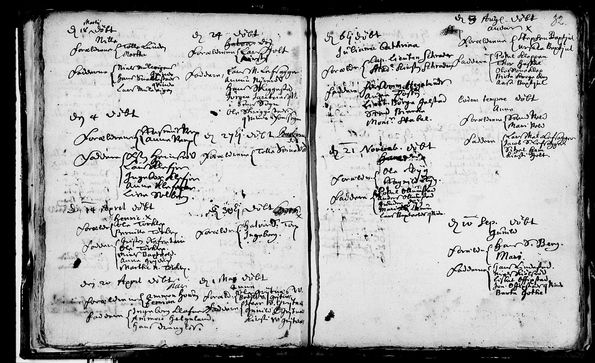 Våle kirkebøker, AV/SAKO-A-334/F/Fa/L0001: Parish register (official) no. I 1, 1693-1704, p. 32