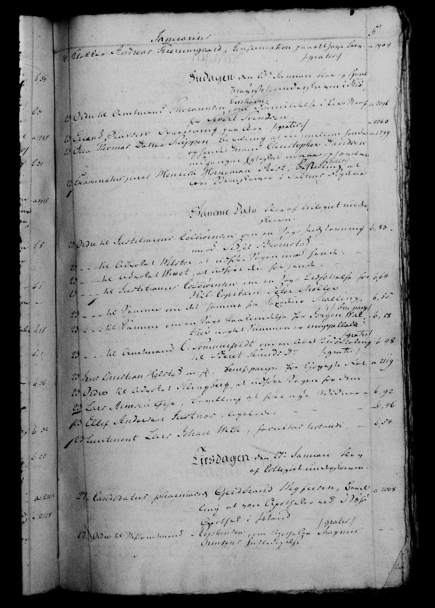 Danske Kanselli 1800-1814, RA/EA-3024/H/Hf/Hfb/Hfbc/L0002: Underskrivelsesbok m. register, 1801, p. 5