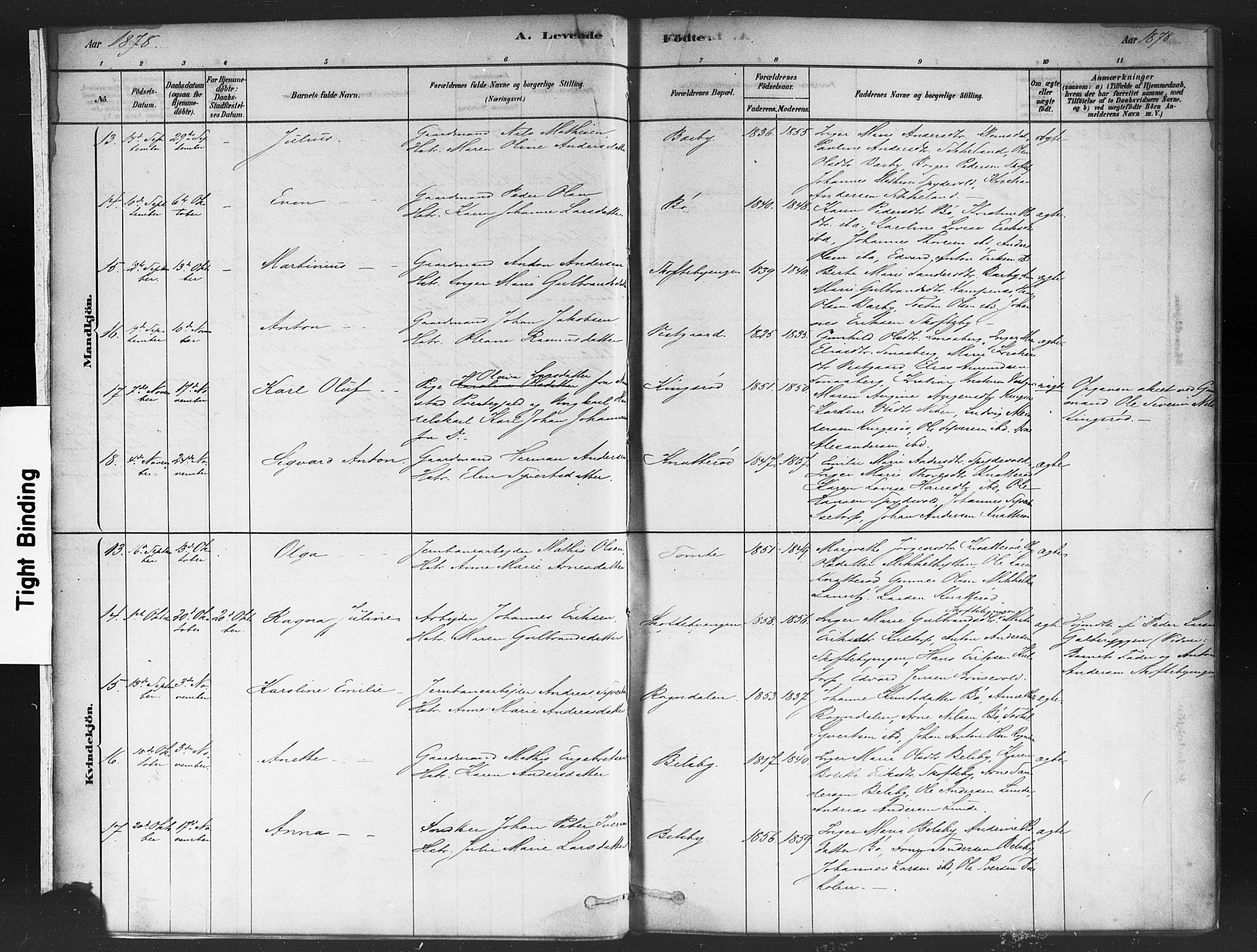 Varteig prestekontor Kirkebøker, SAO/A-10447a/F/Fa/L0002: Parish register (official) no. 2, 1878-1899, p. 6