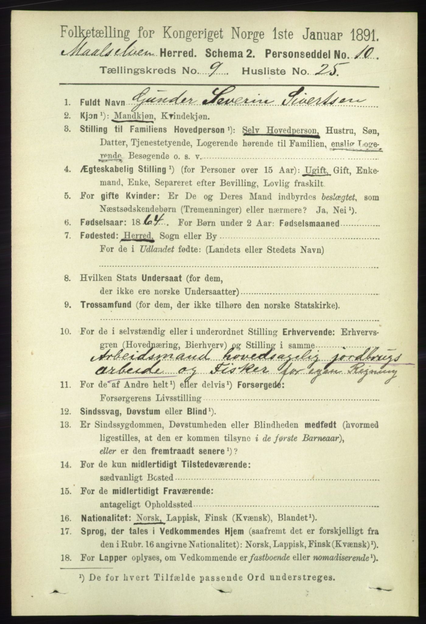 RA, 1891 census for 1924 Målselv, 1891, p. 2923