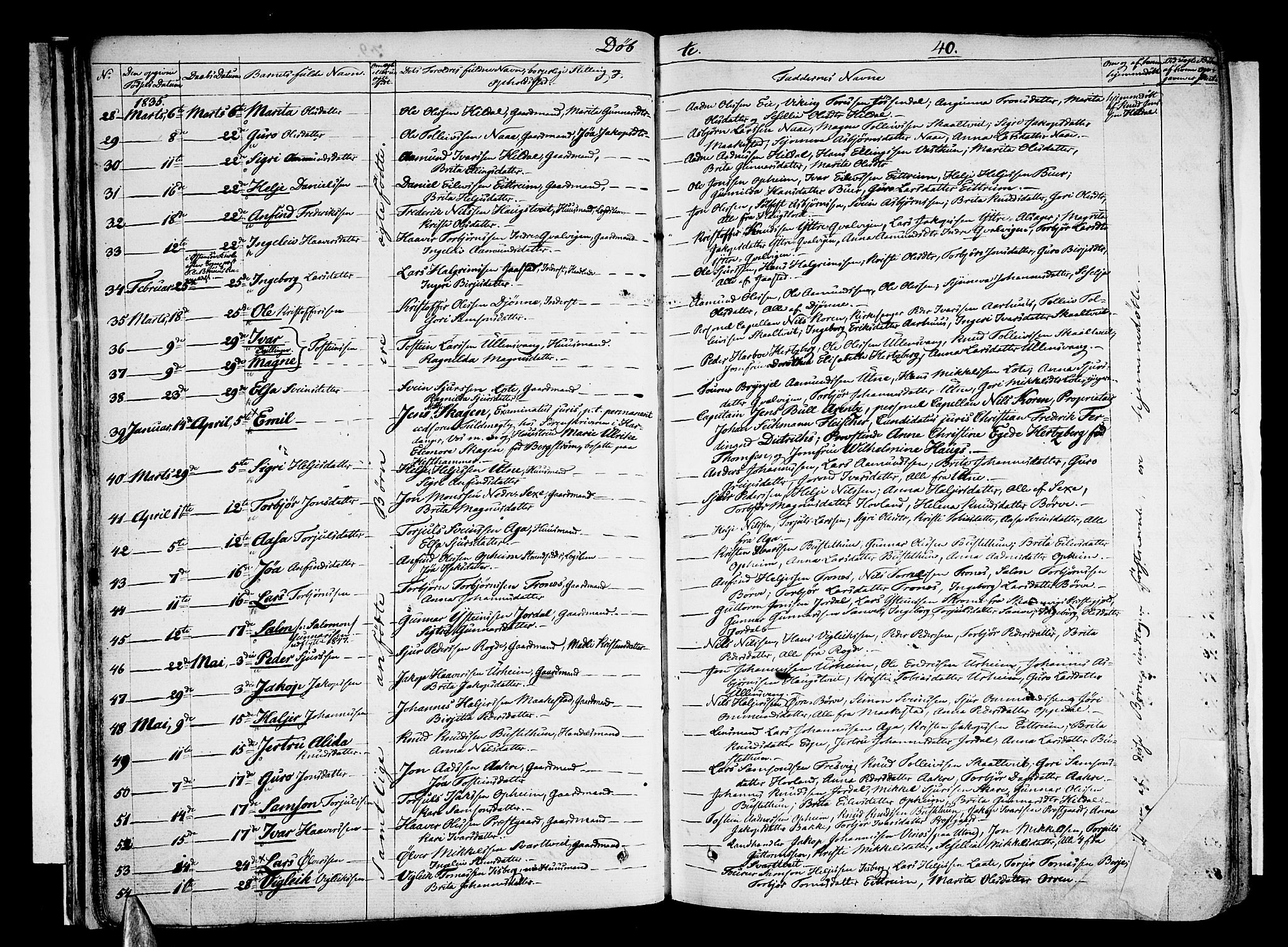 Ullensvang sokneprestembete, SAB/A-78701/H/Haa: Parish register (official) no. A 10, 1825-1853, p. 40