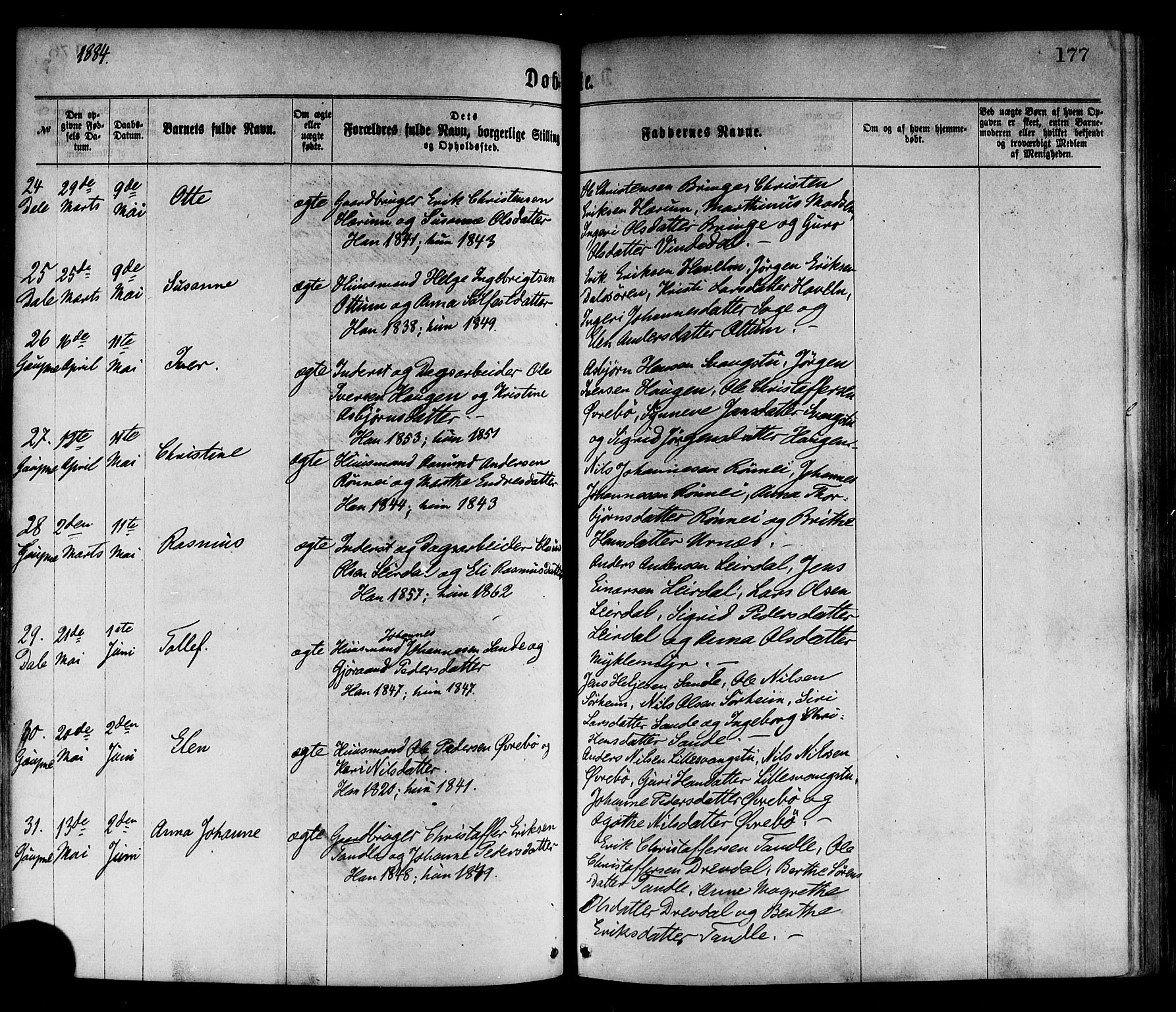 Luster sokneprestembete, AV/SAB-A-81101/H/Haa/Haaa/L0010: Parish register (official) no. A 10, 1871-1886, p. 177