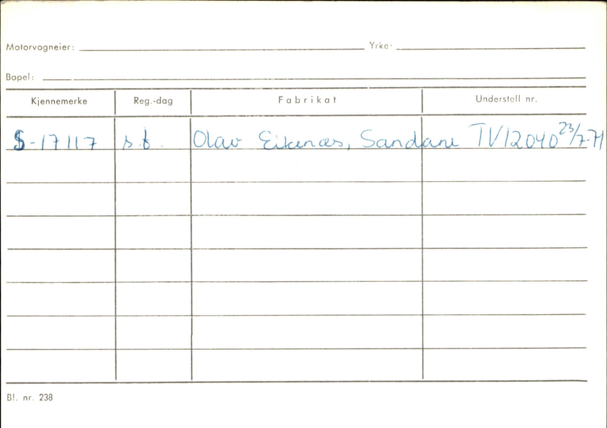 Statens vegvesen, Sogn og Fjordane vegkontor, SAB/A-5301/4/F/L0131: Eigarregister Høyanger P-Å. Stryn S-Å, 1945-1975, p. 945