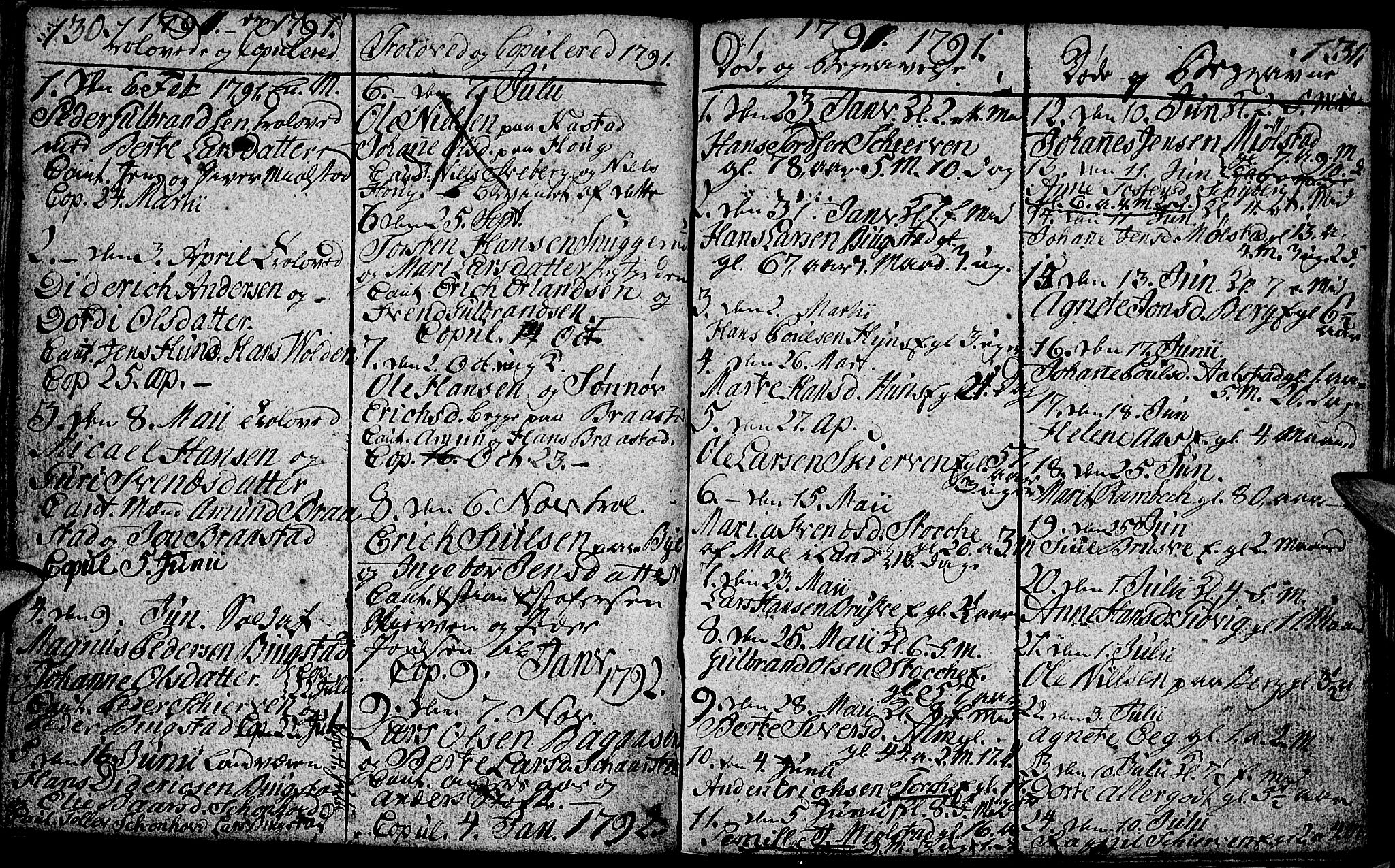 Vardal prestekontor, AV/SAH-PREST-100/H/Ha/Hab/L0002: Parish register (copy) no. 2, 1790-1803, p. 130-131