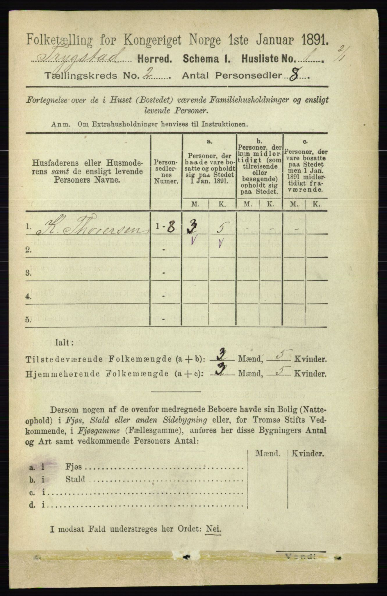 RA, 1891 Census for 0122 Trøgstad, 1891, p. 471