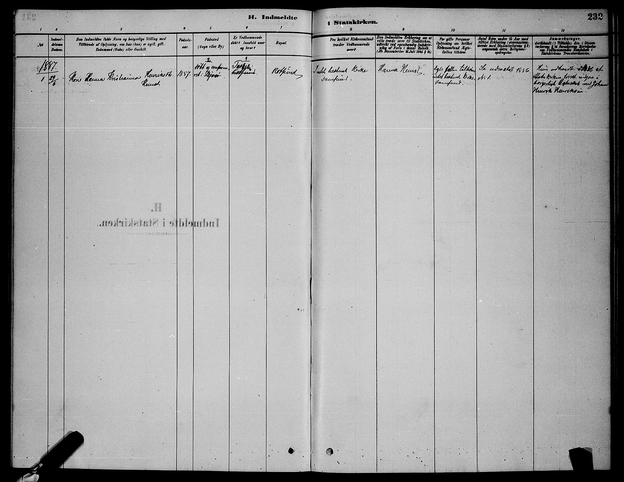 Skjervøy sokneprestkontor, SATØ/S-1300/H/Ha/Hab/L0006klokker: Parish register (copy) no. 6, 1878-1888, p. 232