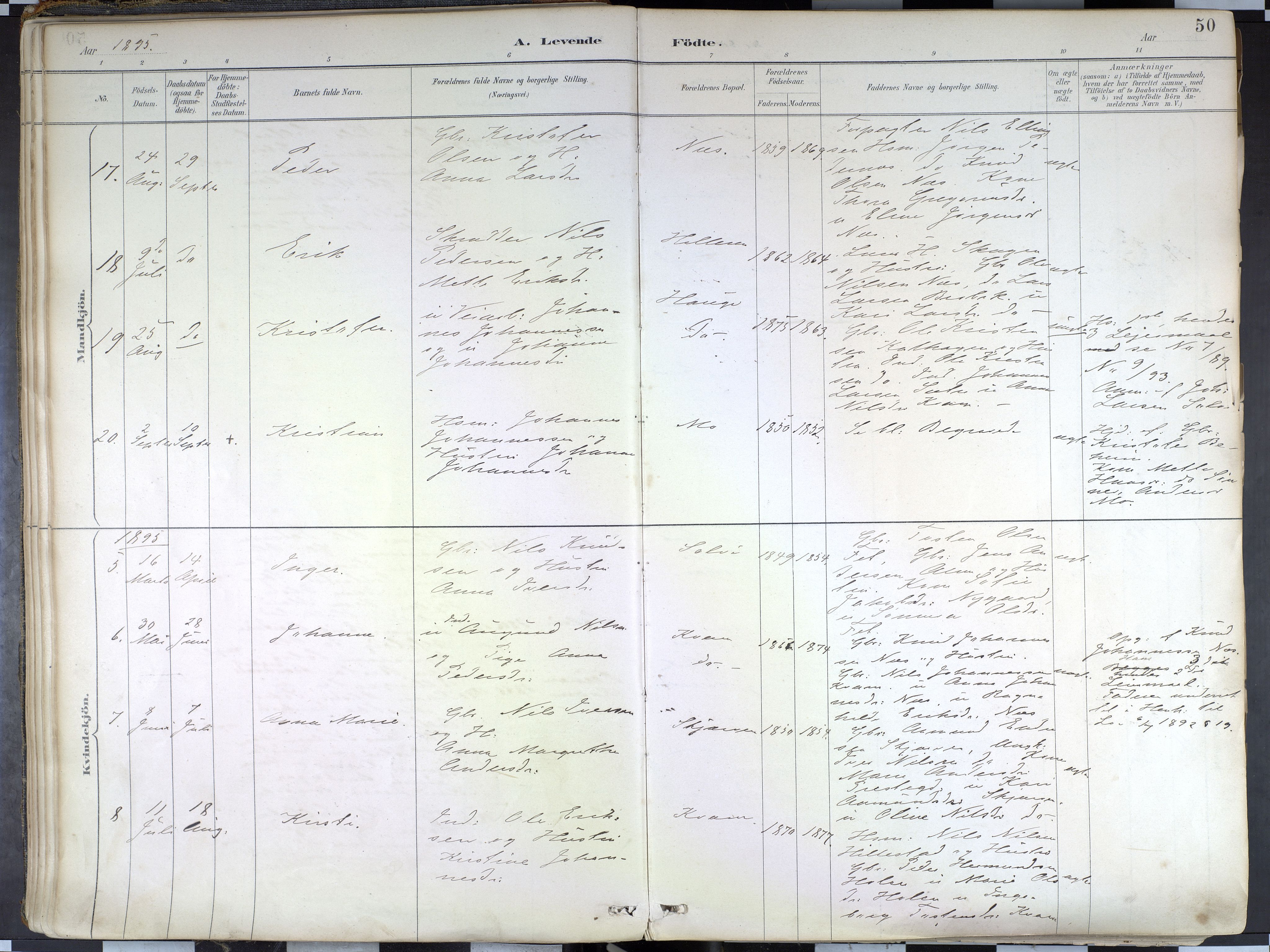 Hafslo sokneprestembete, AV/SAB-A-80301/H/Haa/Haab/L0001: Parish register (official) no. B 1, 1886-1945, p. 50