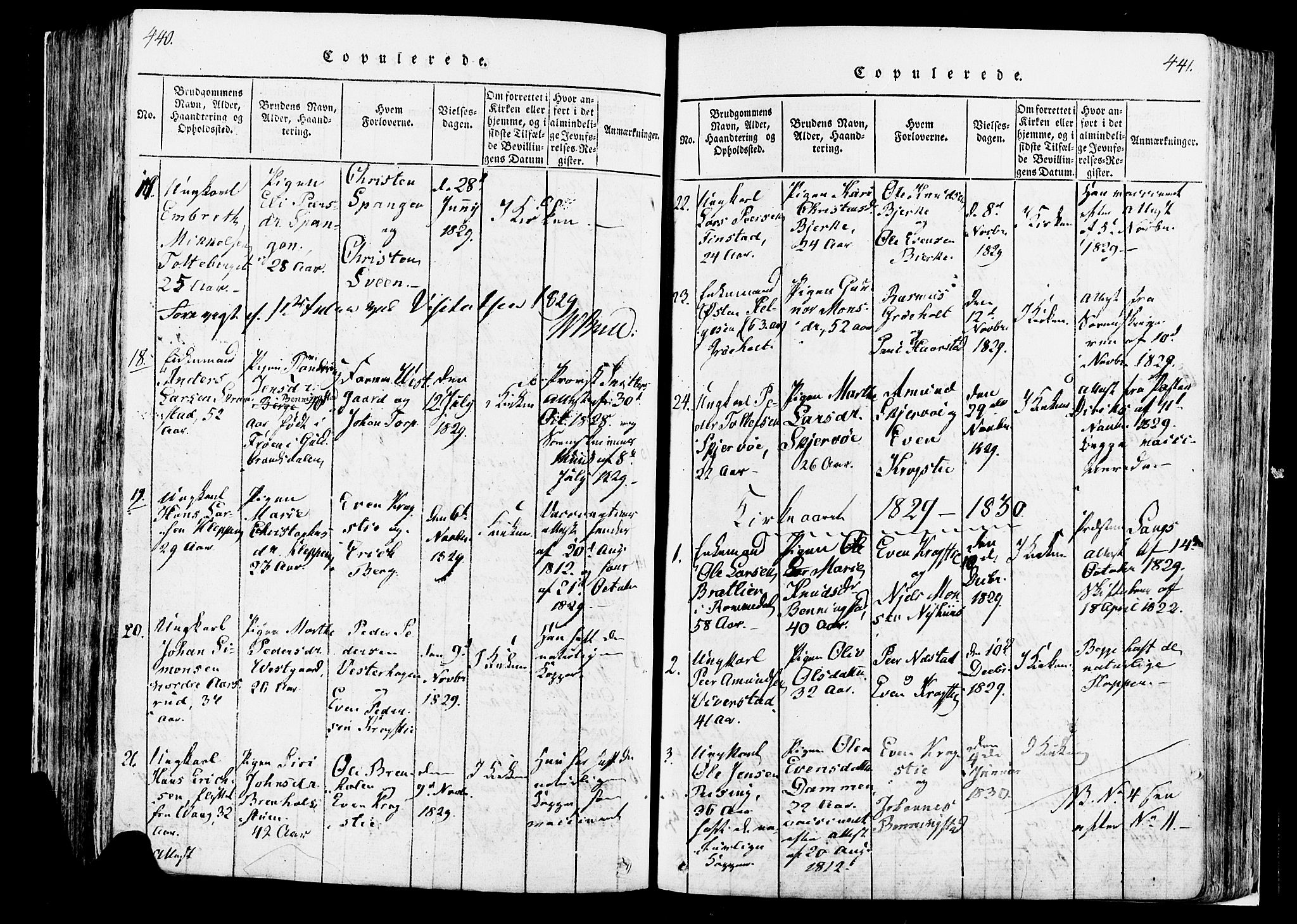 Løten prestekontor, AV/SAH-PREST-022/K/Ka/L0005: Parish register (official) no. 5, 1814-1832, p. 440-441