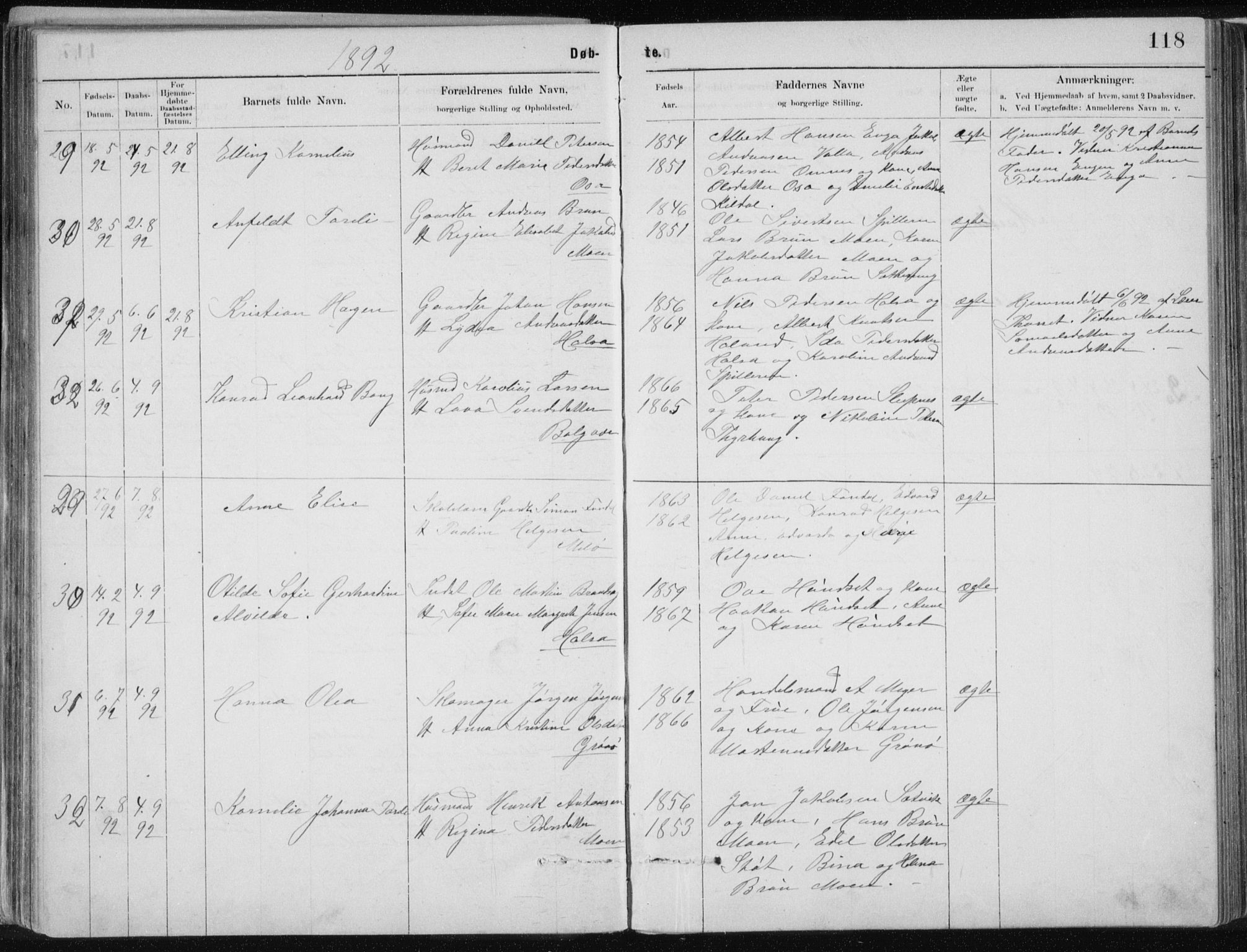 Ministerialprotokoller, klokkerbøker og fødselsregistre - Nordland, SAT/A-1459/843/L0636: Parish register (copy) no. 843C05, 1884-1909, p. 118