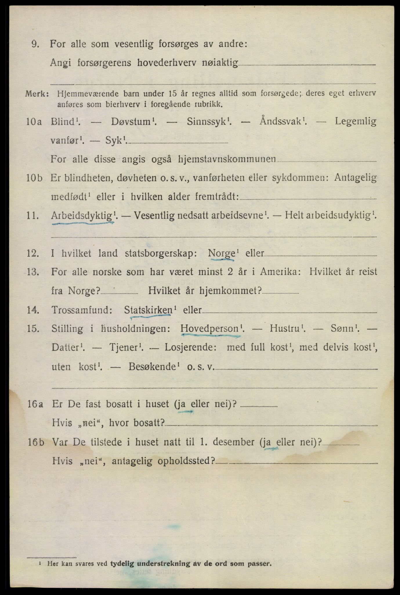 SAKO, 1920 census for Bamble, 1920, p. 11112