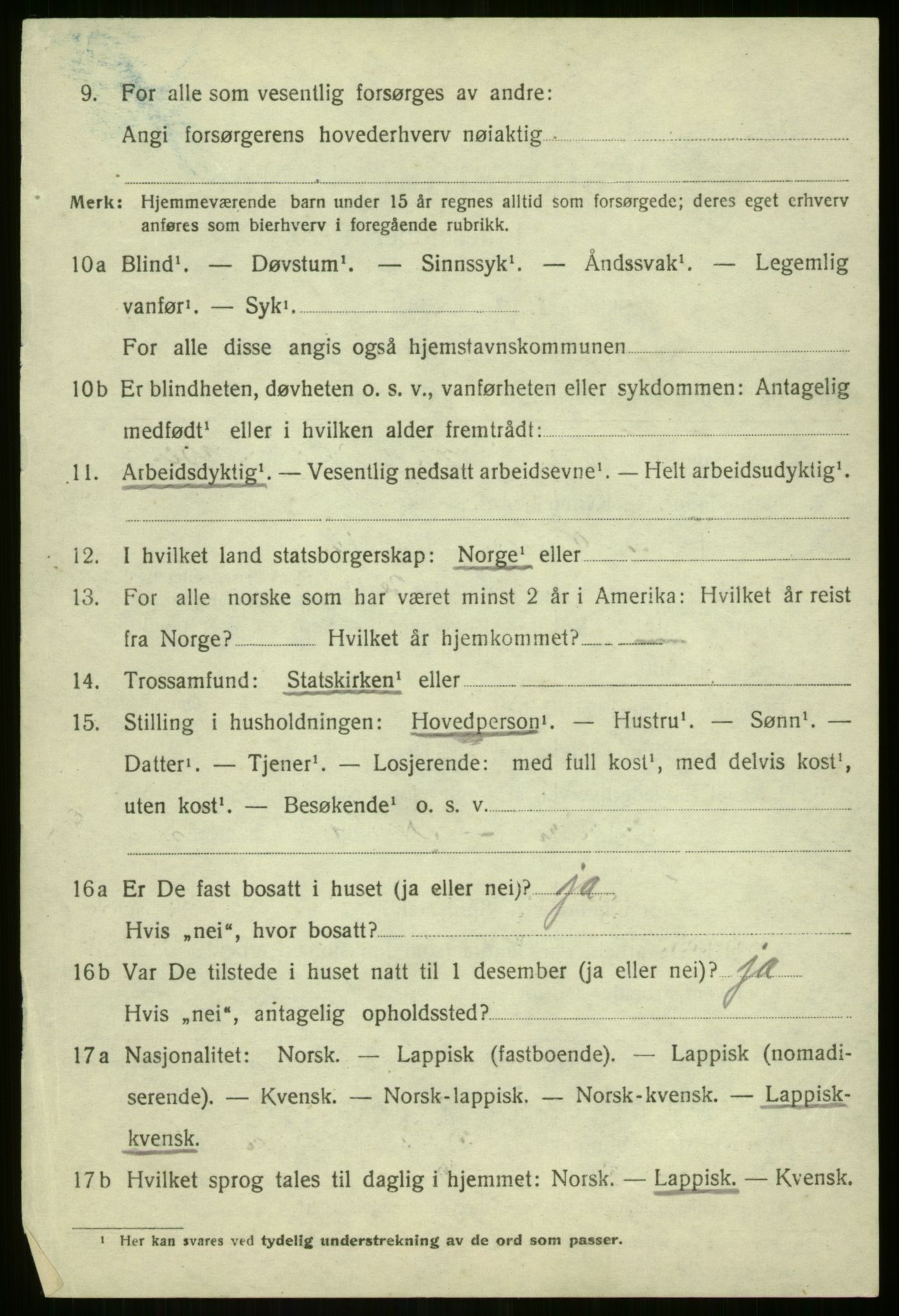 SATØ, 1920 census for Lyngen, 1920, p. 4004
