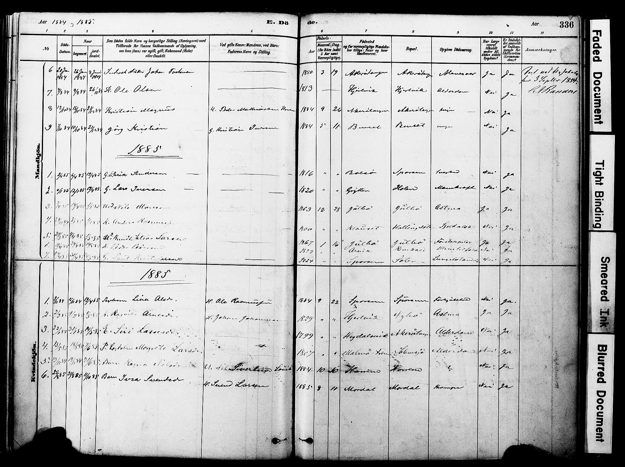 Ministerialprotokoller, klokkerbøker og fødselsregistre - Møre og Romsdal, SAT/A-1454/560/L0721: Parish register (official) no. 560A05, 1878-1917, p. 336