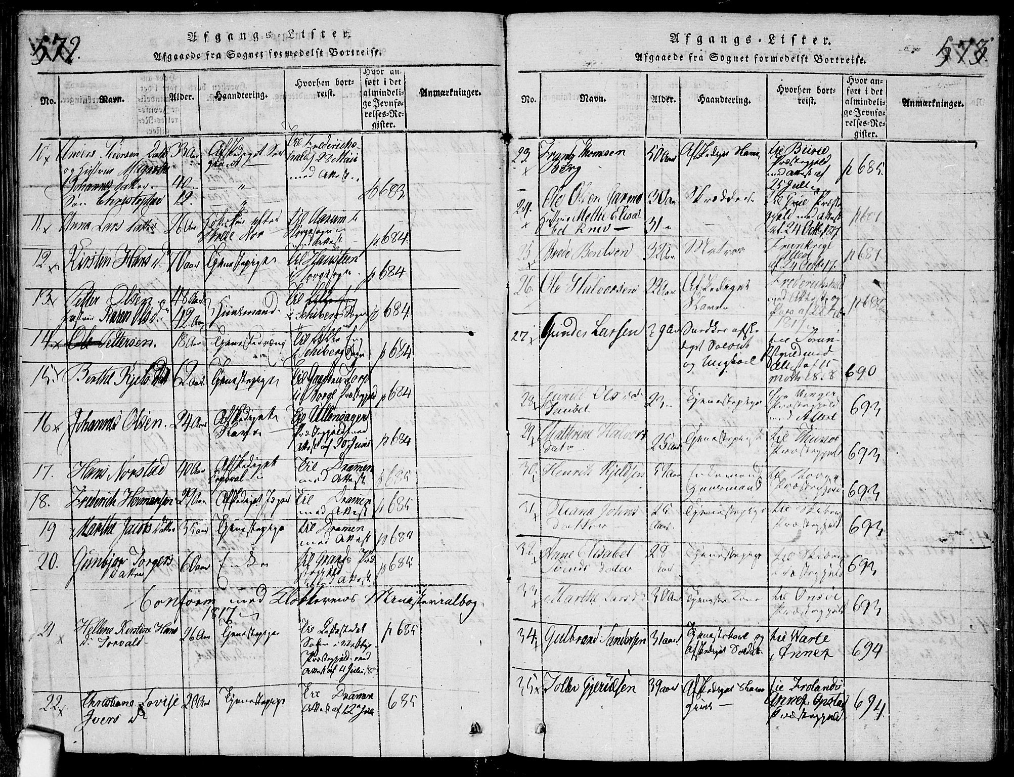 Fredrikstad prestekontor Kirkebøker, SAO/A-11082/F/Fa/L0004: Parish register (official) no. 4, 1816-1834, p. 572-573
