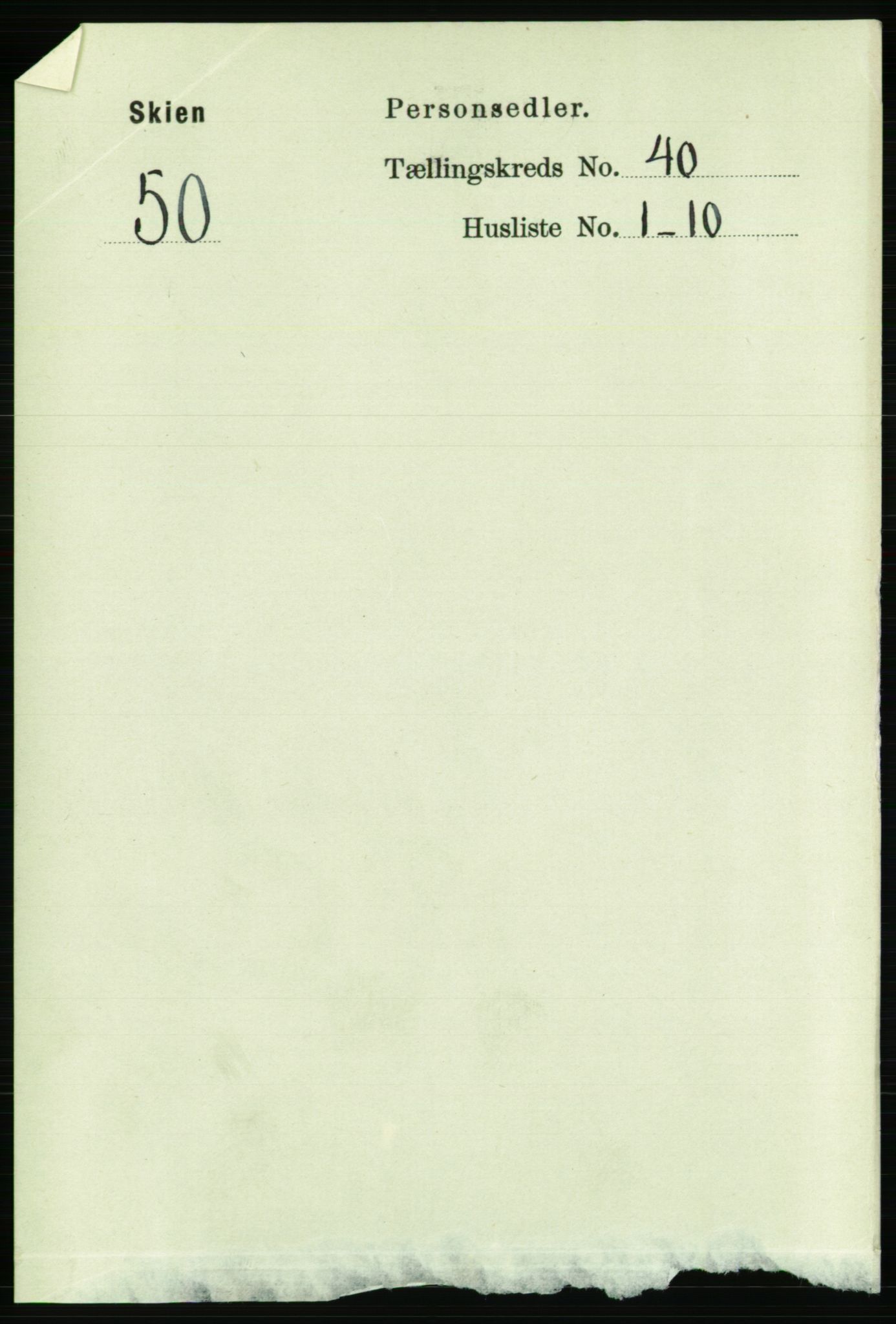 RA, 1891 census for 0806 Skien, 1891, p. 8351