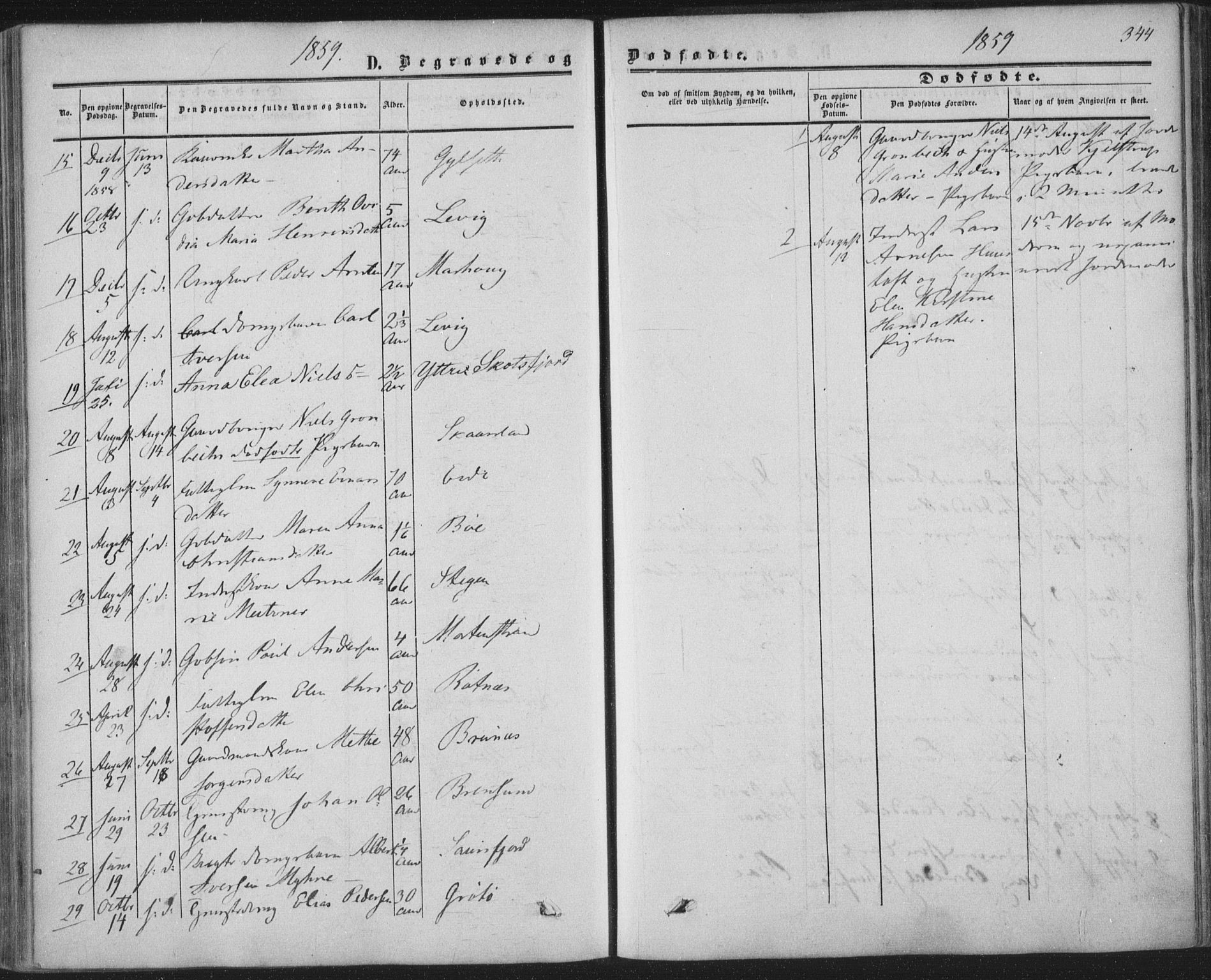 Ministerialprotokoller, klokkerbøker og fødselsregistre - Nordland, AV/SAT-A-1459/855/L0800: Parish register (official) no. 855A08, 1852-1864, p. 344