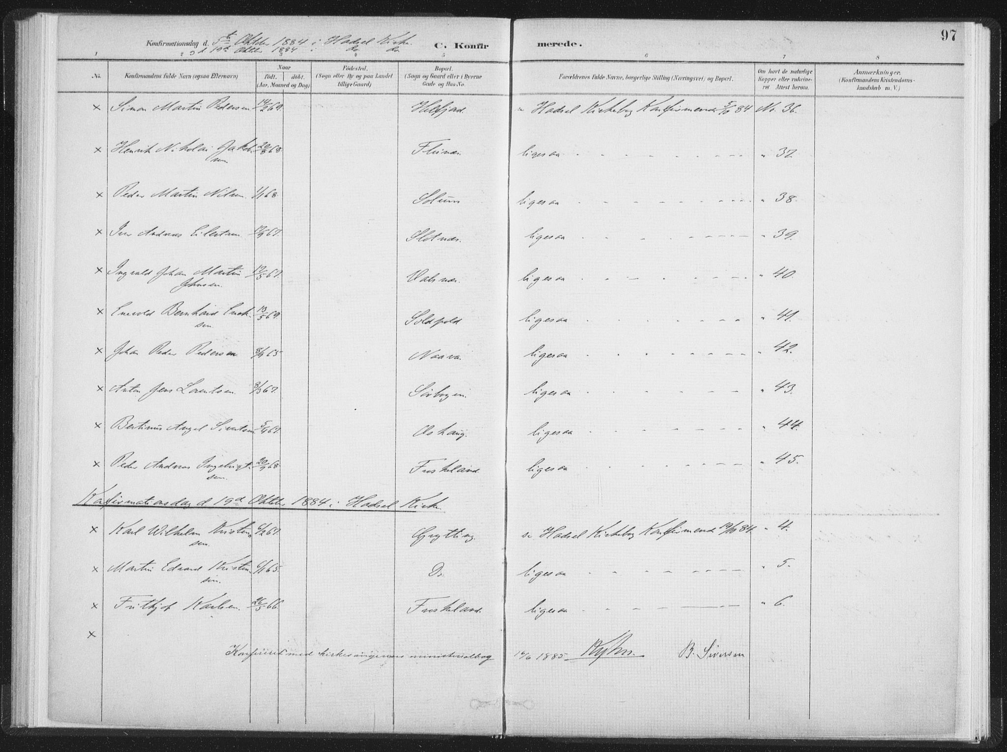 Ministerialprotokoller, klokkerbøker og fødselsregistre - Nordland, SAT/A-1459/890/L1286: Parish register (official) no. 890A01, 1882-1902, p. 97