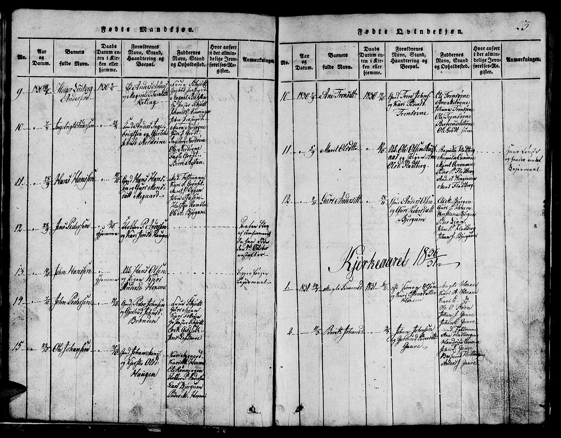 Ministerialprotokoller, klokkerbøker og fødselsregistre - Sør-Trøndelag, SAT/A-1456/685/L0976: Parish register (copy) no. 685C01, 1817-1878, p. 23