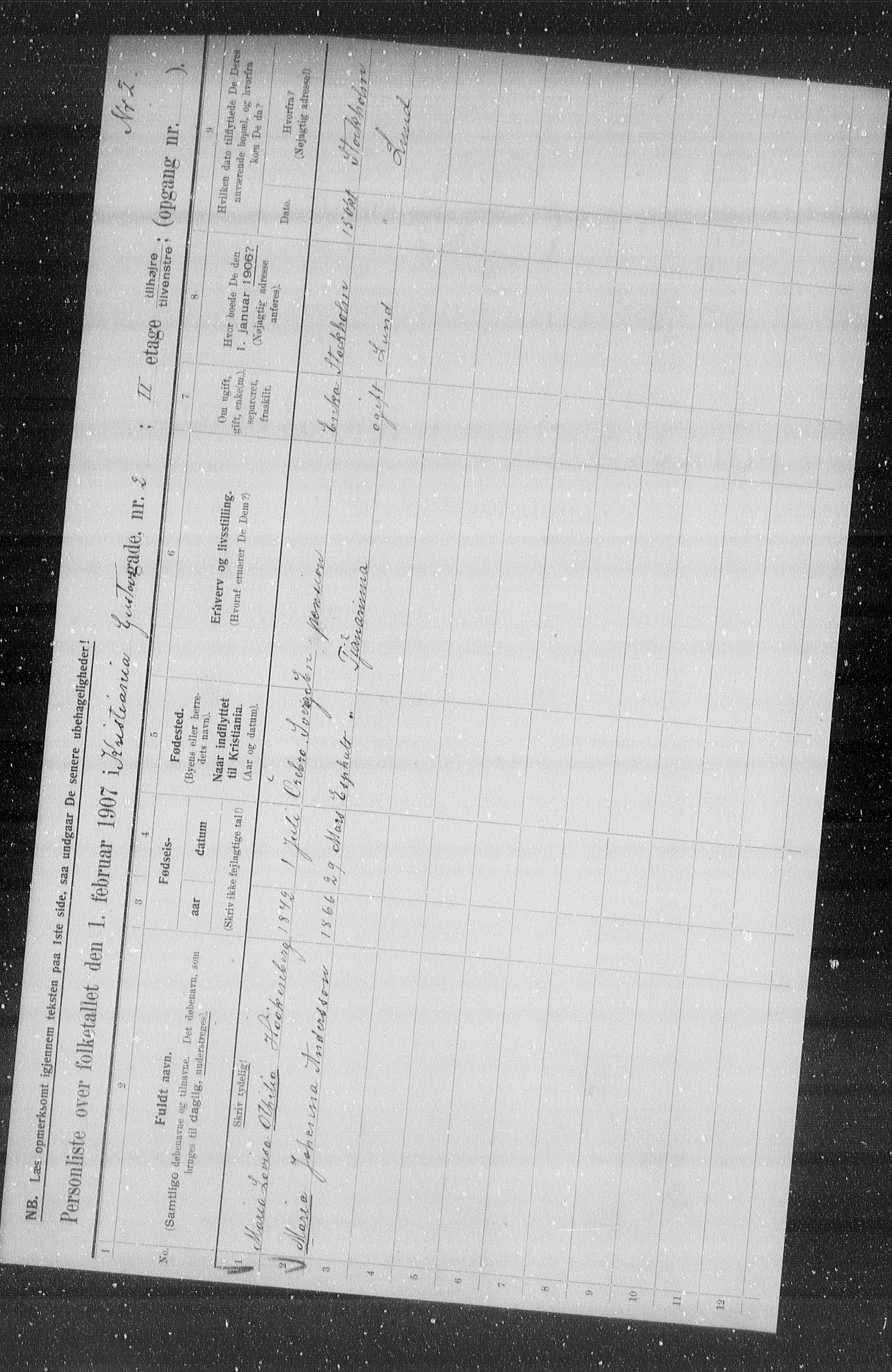 OBA, Municipal Census 1907 for Kristiania, 1907, p. 16630