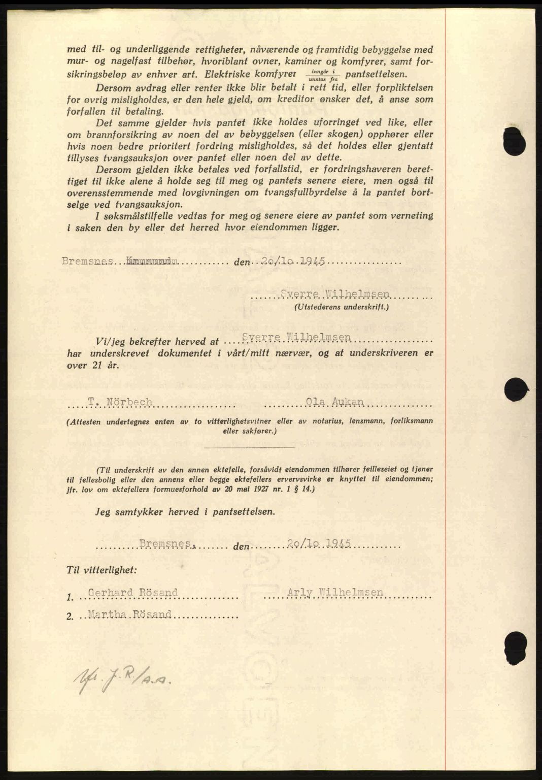 Nordmøre sorenskriveri, AV/SAT-A-4132/1/2/2Ca: Mortgage book no. B93a, 1945-1945, Diary no: : 1331/1945