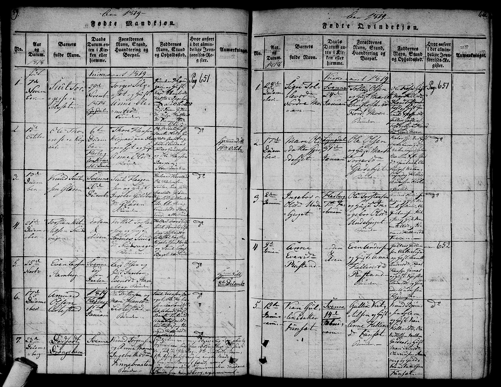 Flesberg kirkebøker, SAKO/A-18/F/Fa/L0005: Parish register (official) no. I 5, 1816-1834, p. 59-60