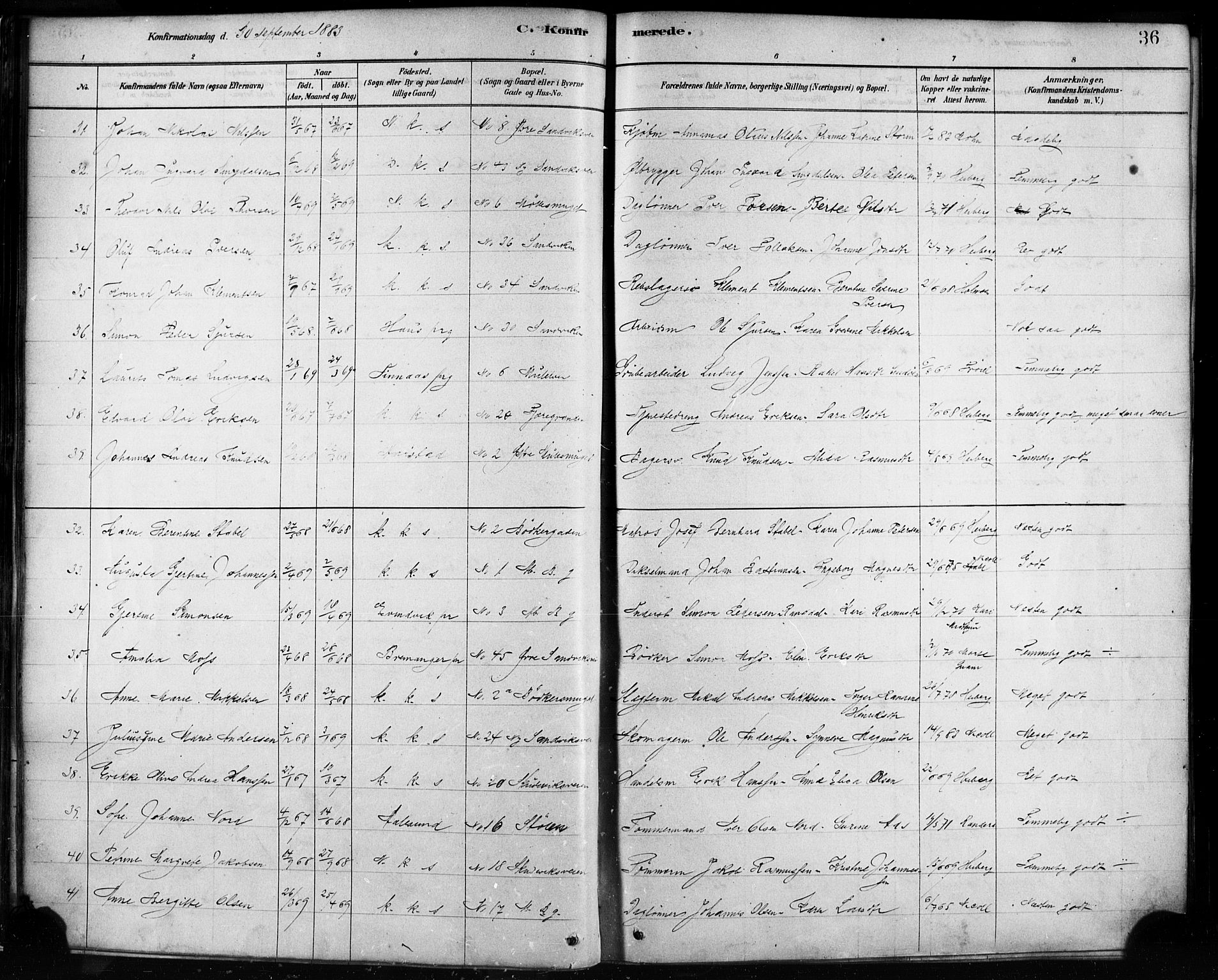 Sandviken Sokneprestembete, AV/SAB-A-77601/H/Ha/L0002: Parish register (official) no. A 2, 1878-1896, p. 36