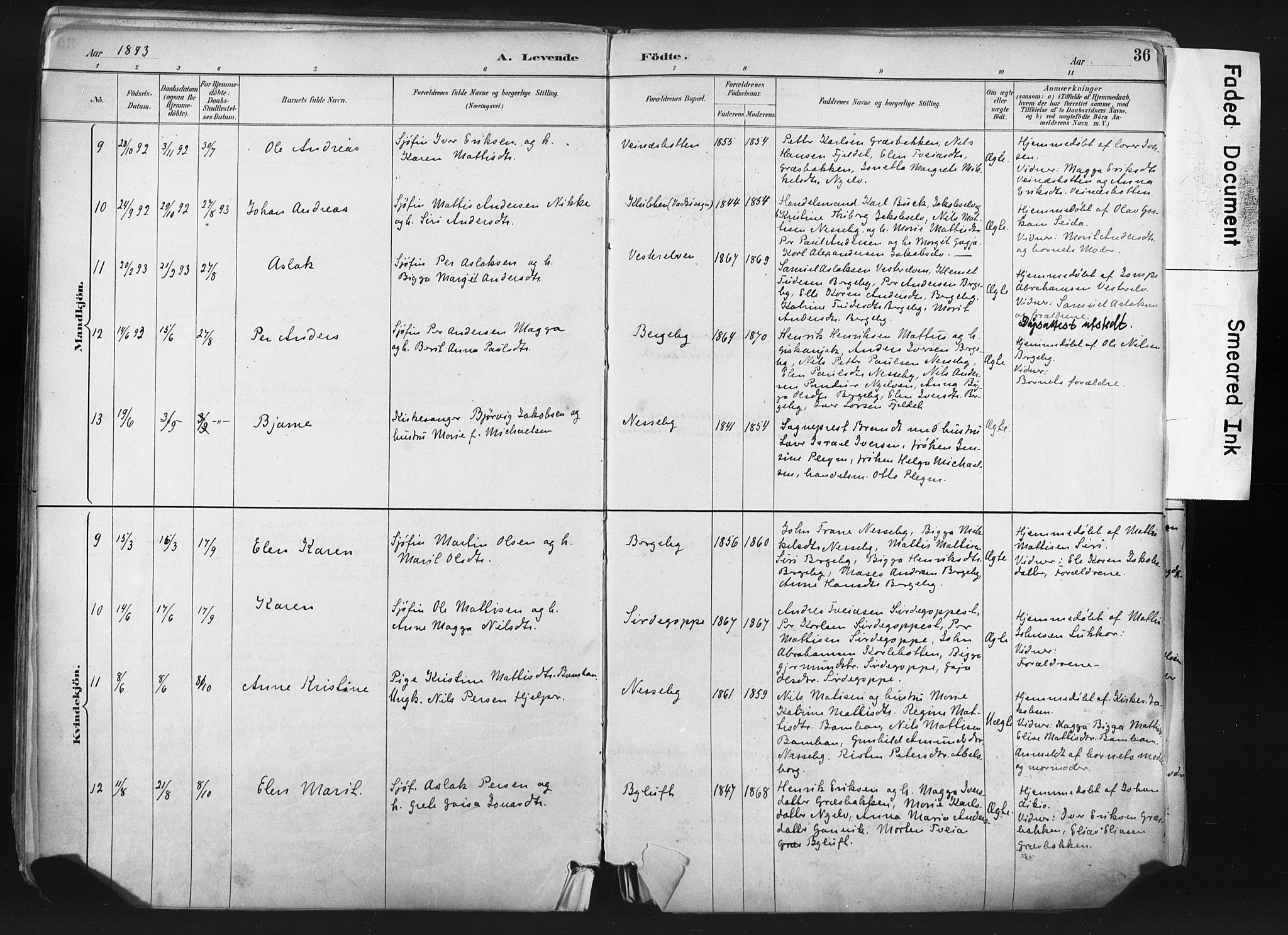 Nesseby sokneprestkontor, AV/SATØ-S-1330/H/Ha/L0006kirke: Parish register (official) no. 6, 1885-1985, p. 36