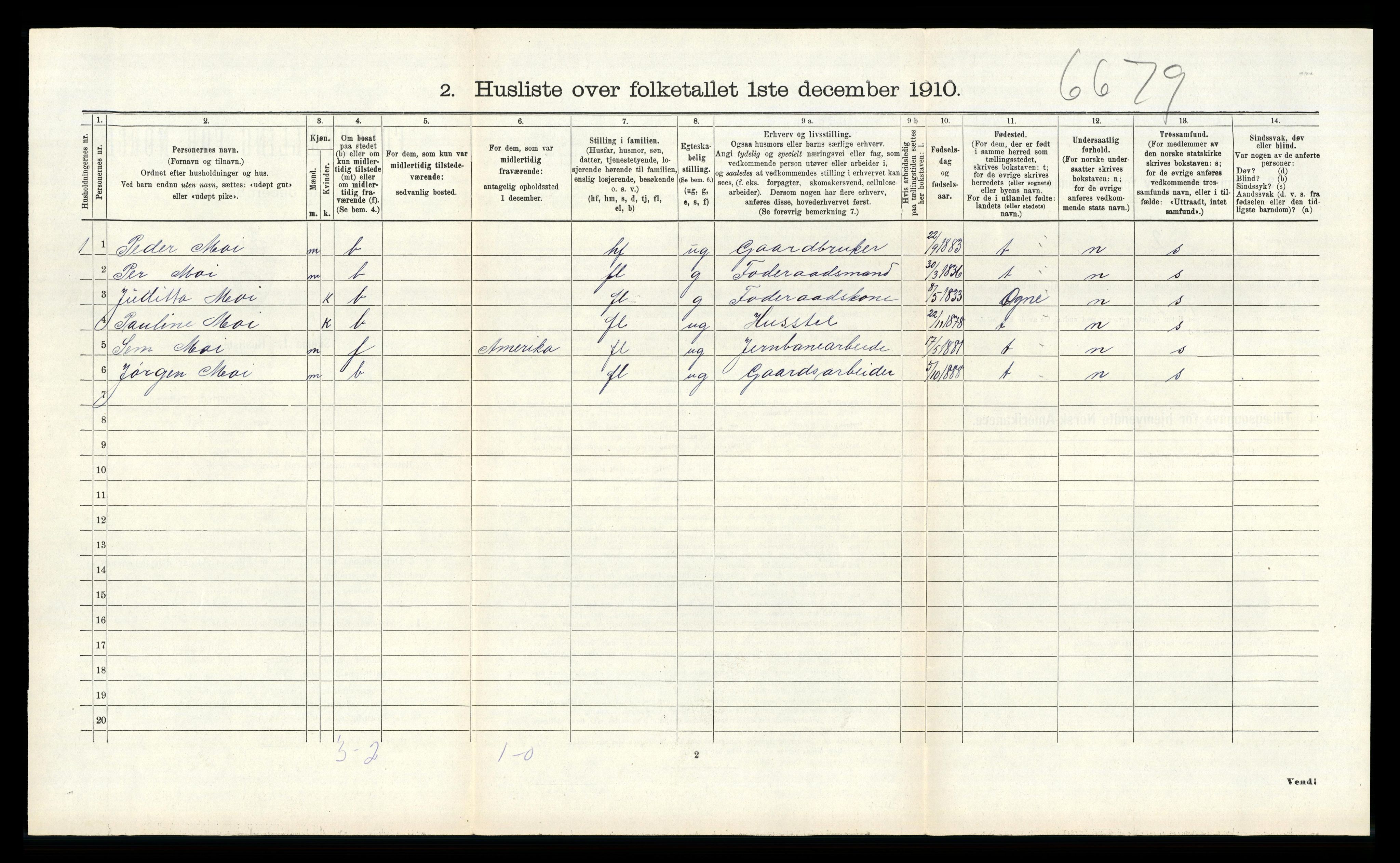 RA, 1910 census for Bjerkreim, 1910, p. 247