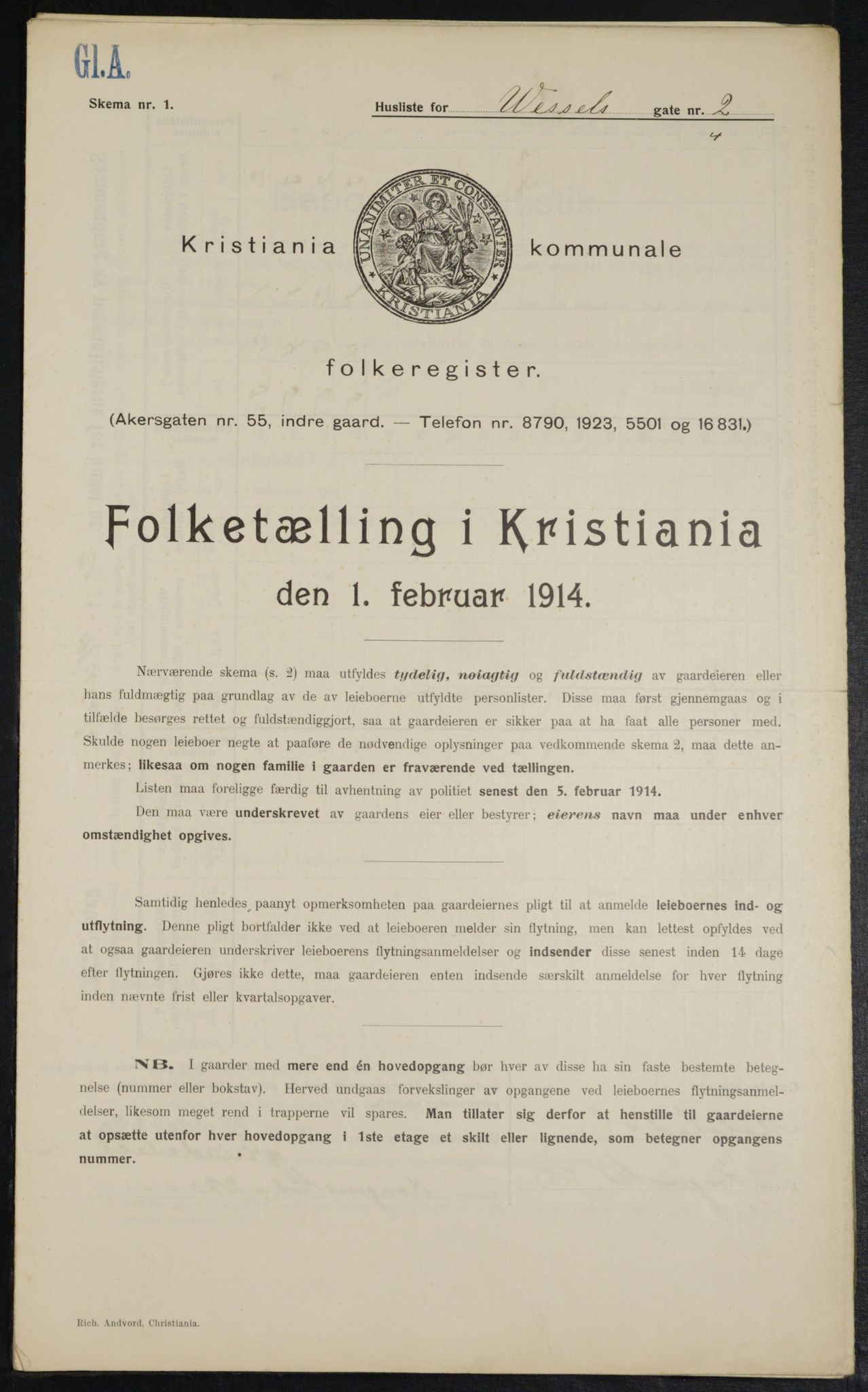 OBA, Municipal Census 1914 for Kristiania, 1914, p. 128925