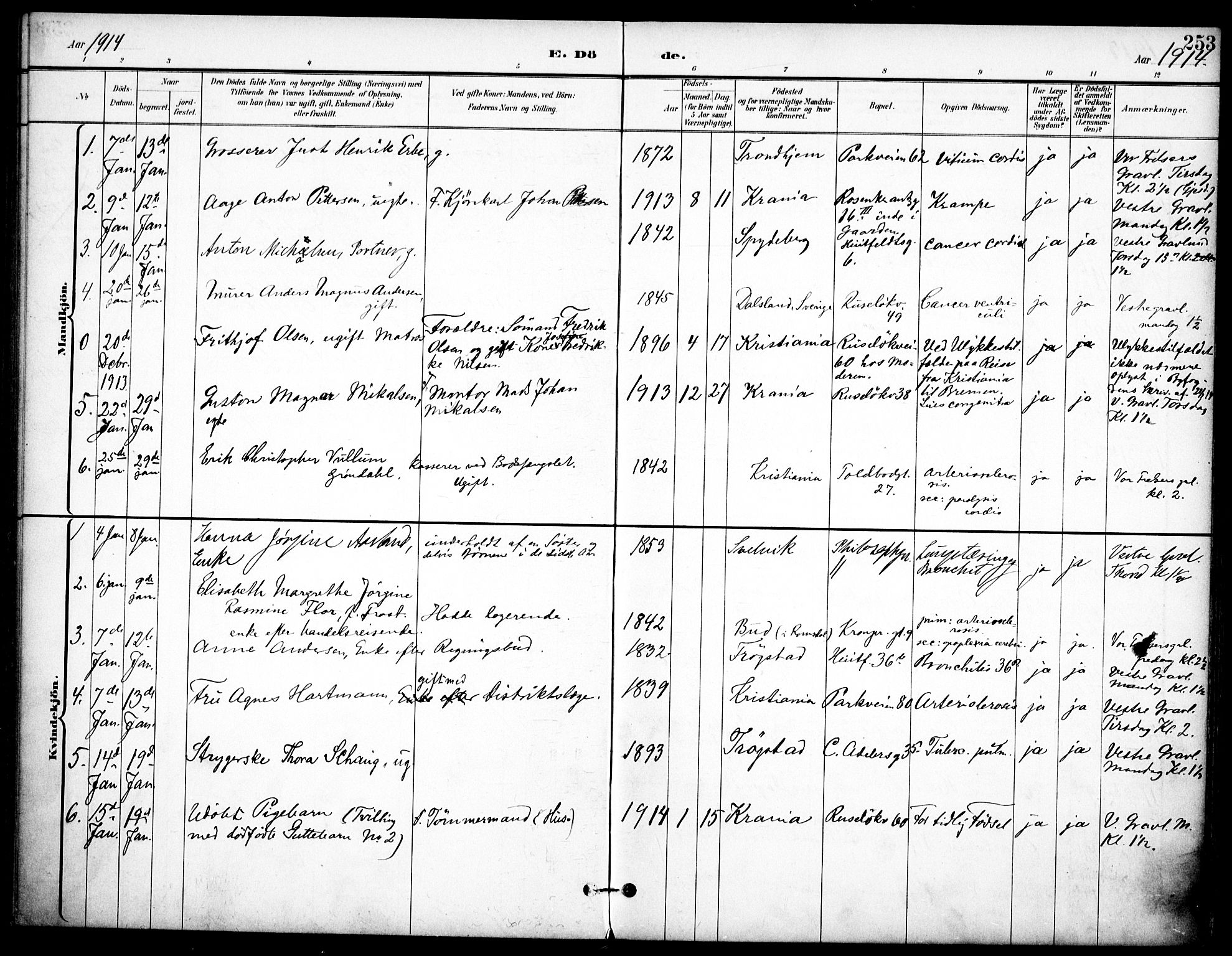 Johannes prestekontor Kirkebøker, AV/SAO-A-10852/F/Fa/L0008: Parish register (official) no. 8, 1897-1917, p. 253