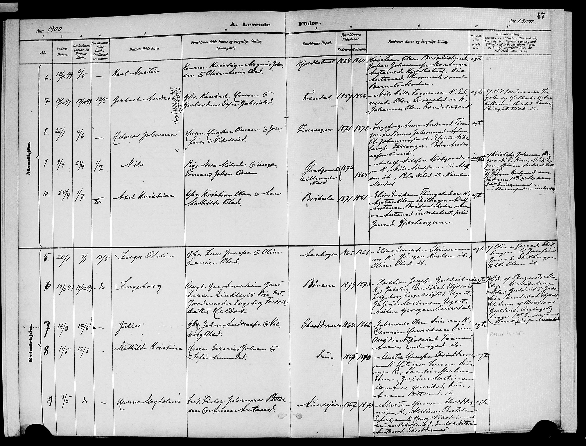 Ministerialprotokoller, klokkerbøker og fødselsregistre - Nord-Trøndelag, SAT/A-1458/773/L0617: Parish register (official) no. 773A08, 1887-1910, p. 47