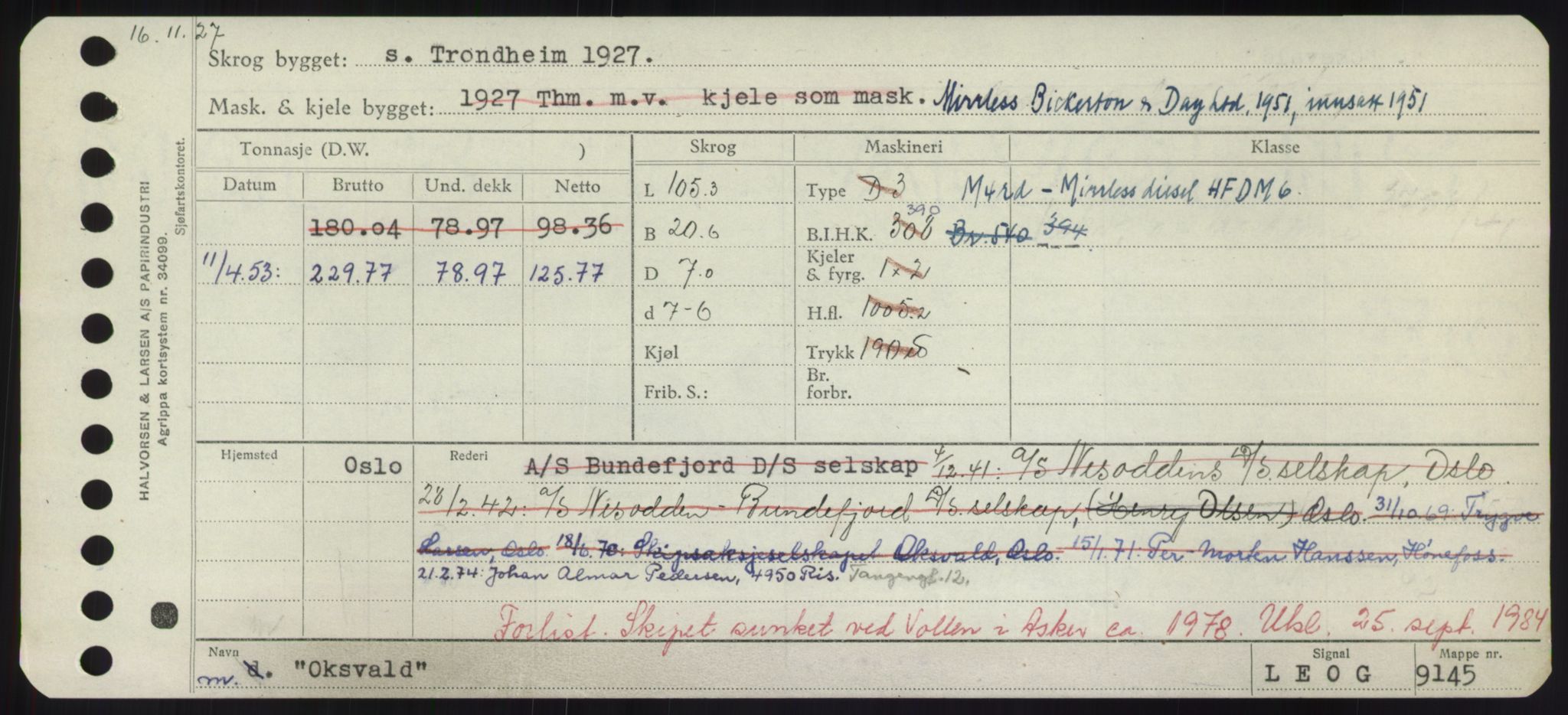 Sjøfartsdirektoratet med forløpere, Skipsmålingen, RA/S-1627/H/Hd/L0028: Fartøy, O, p. 163