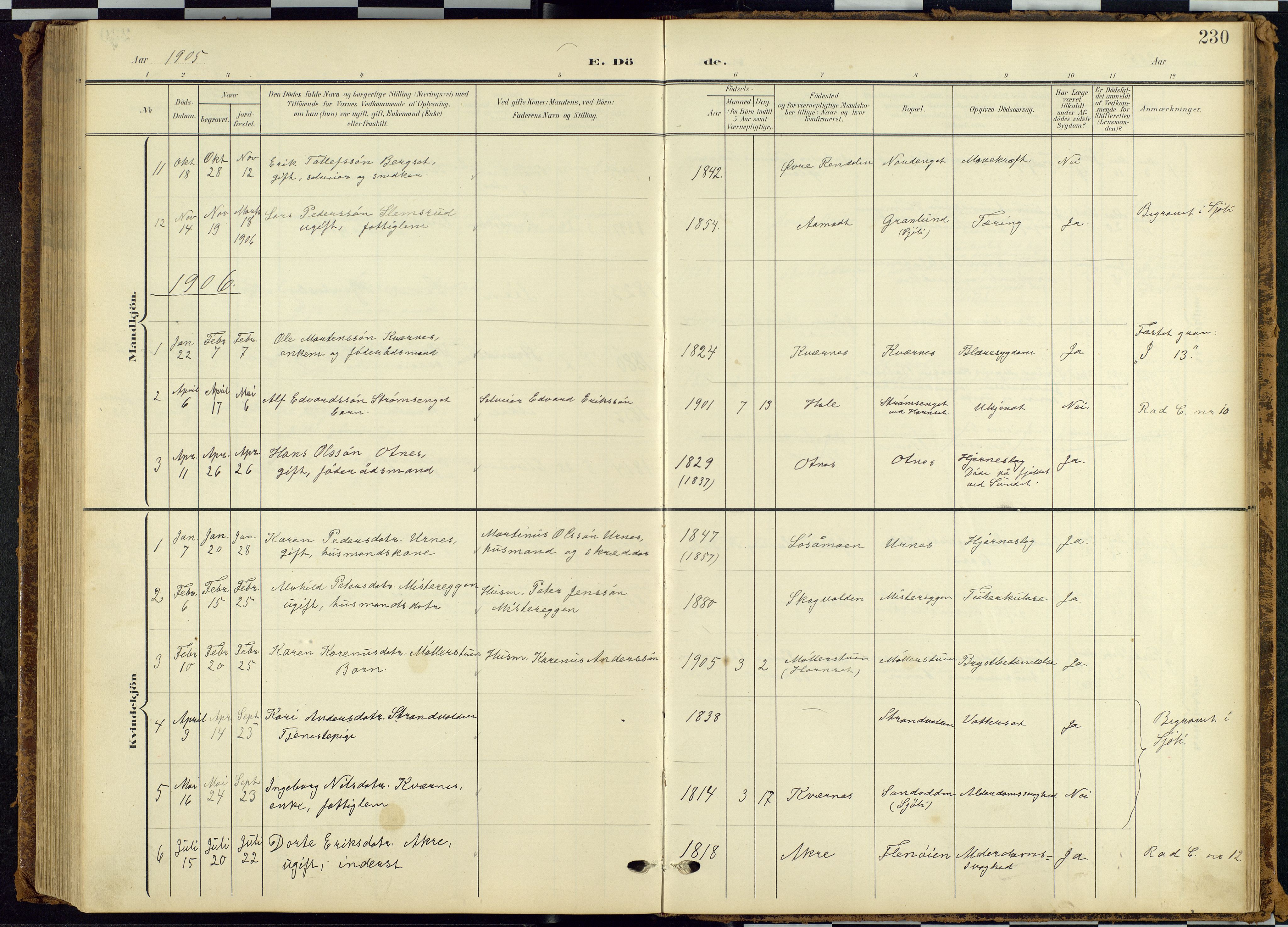 Rendalen prestekontor, SAH/PREST-054/H/Ha/Hab/L0010: Parish register (copy) no. 10, 1903-1940, p. 230