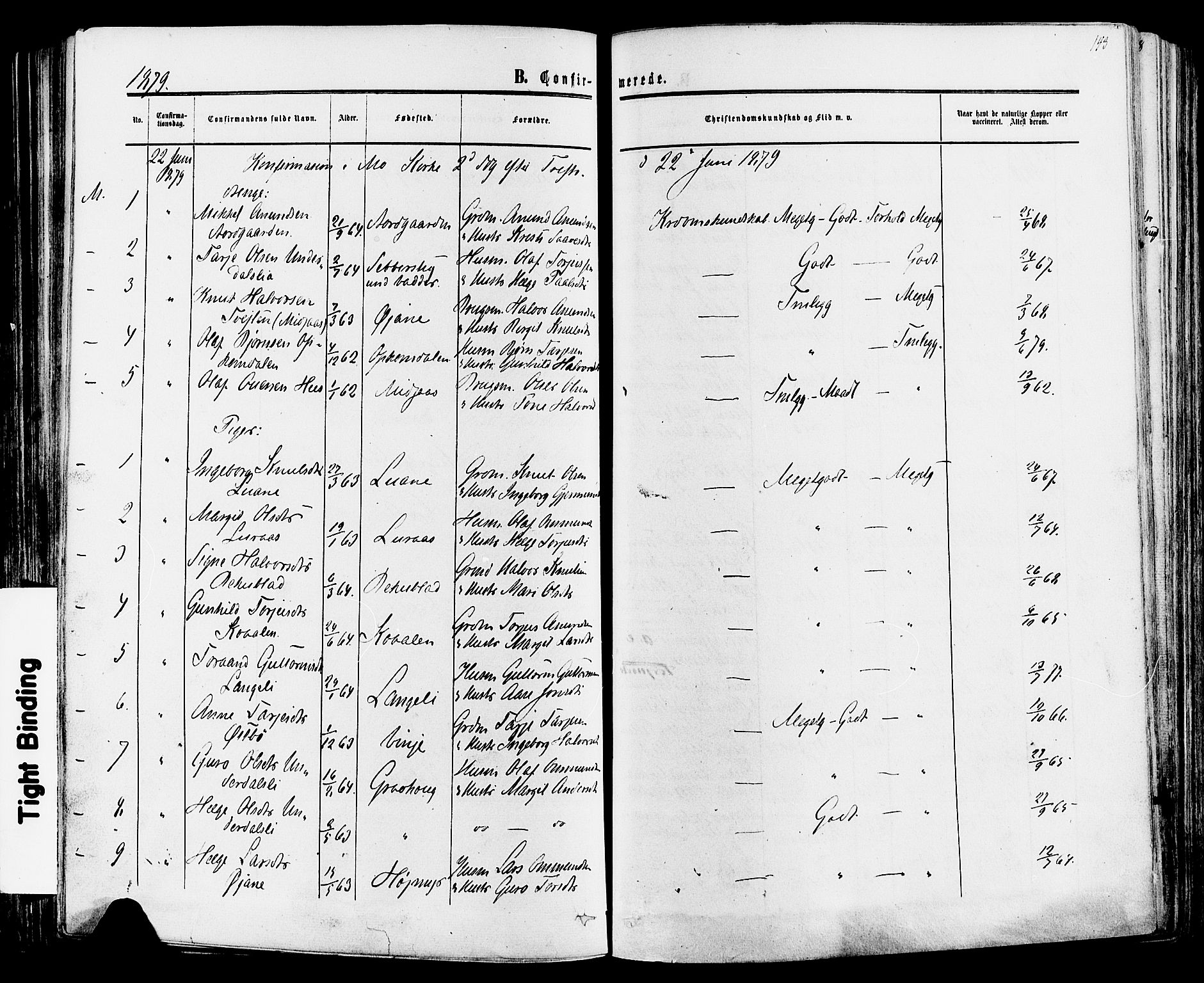Mo kirkebøker, SAKO/A-286/F/Fa/L0006: Parish register (official) no. I 6, 1865-1885, p. 143