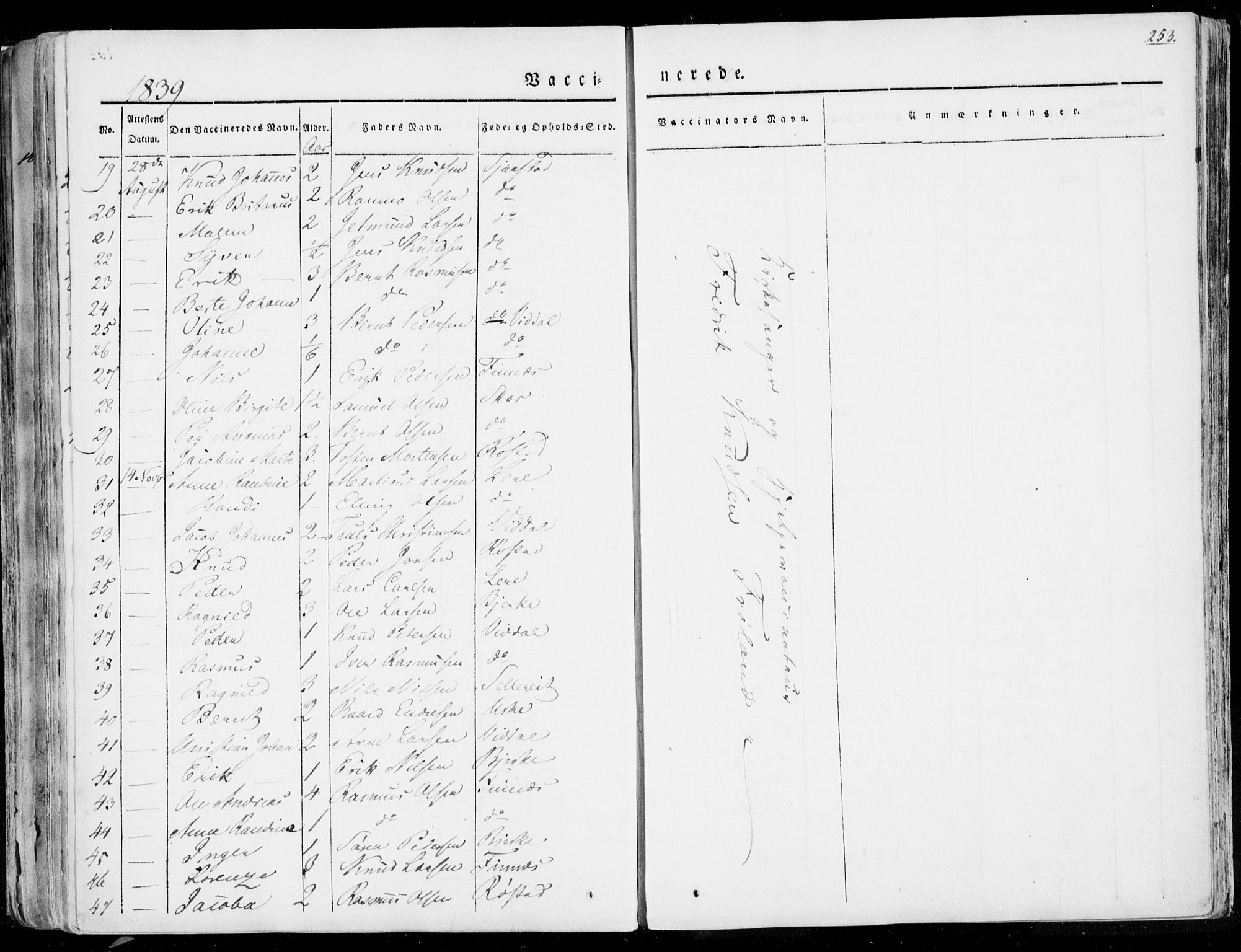 Ministerialprotokoller, klokkerbøker og fødselsregistre - Møre og Romsdal, AV/SAT-A-1454/515/L0208: Parish register (official) no. 515A04, 1830-1846, p. 253